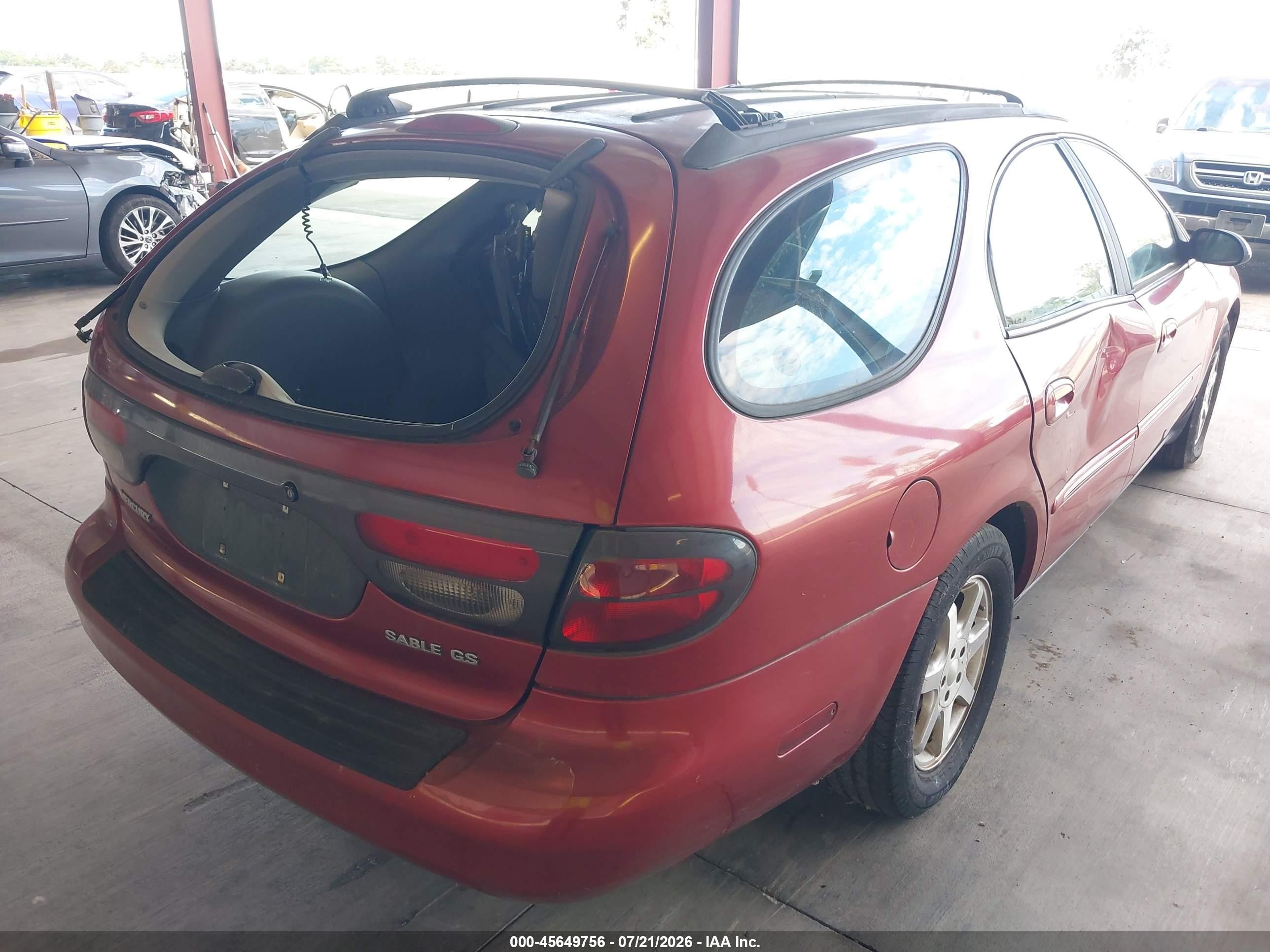 2000 Mercury Sable Gs Red vin: 1MEFM58U7YG621871