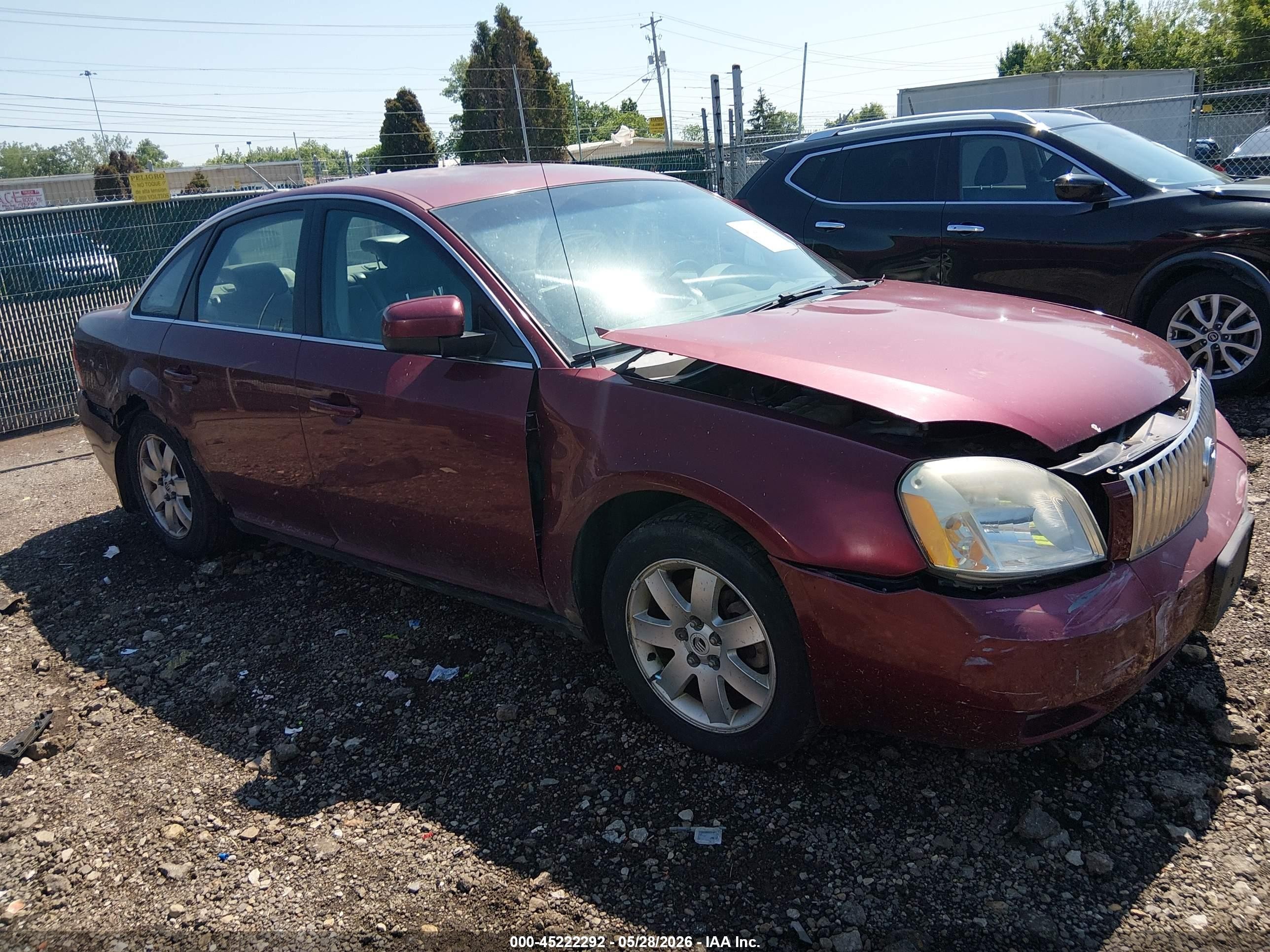 2007 Mercury Montego Luxury Red vin: 1MEHM40117G606060