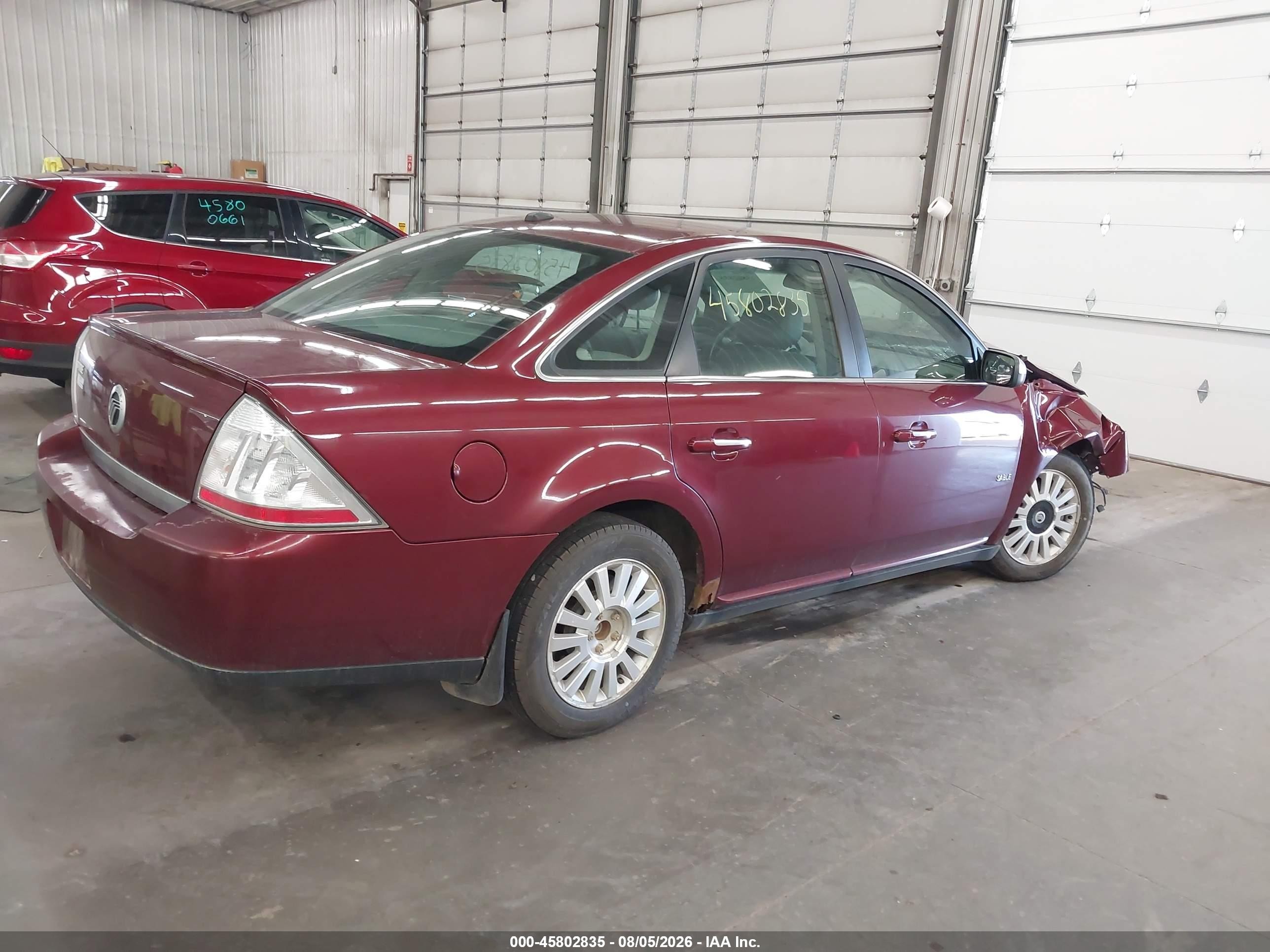 2008 Mercury Sable   Красный vin: 1MEHM40W28G622605