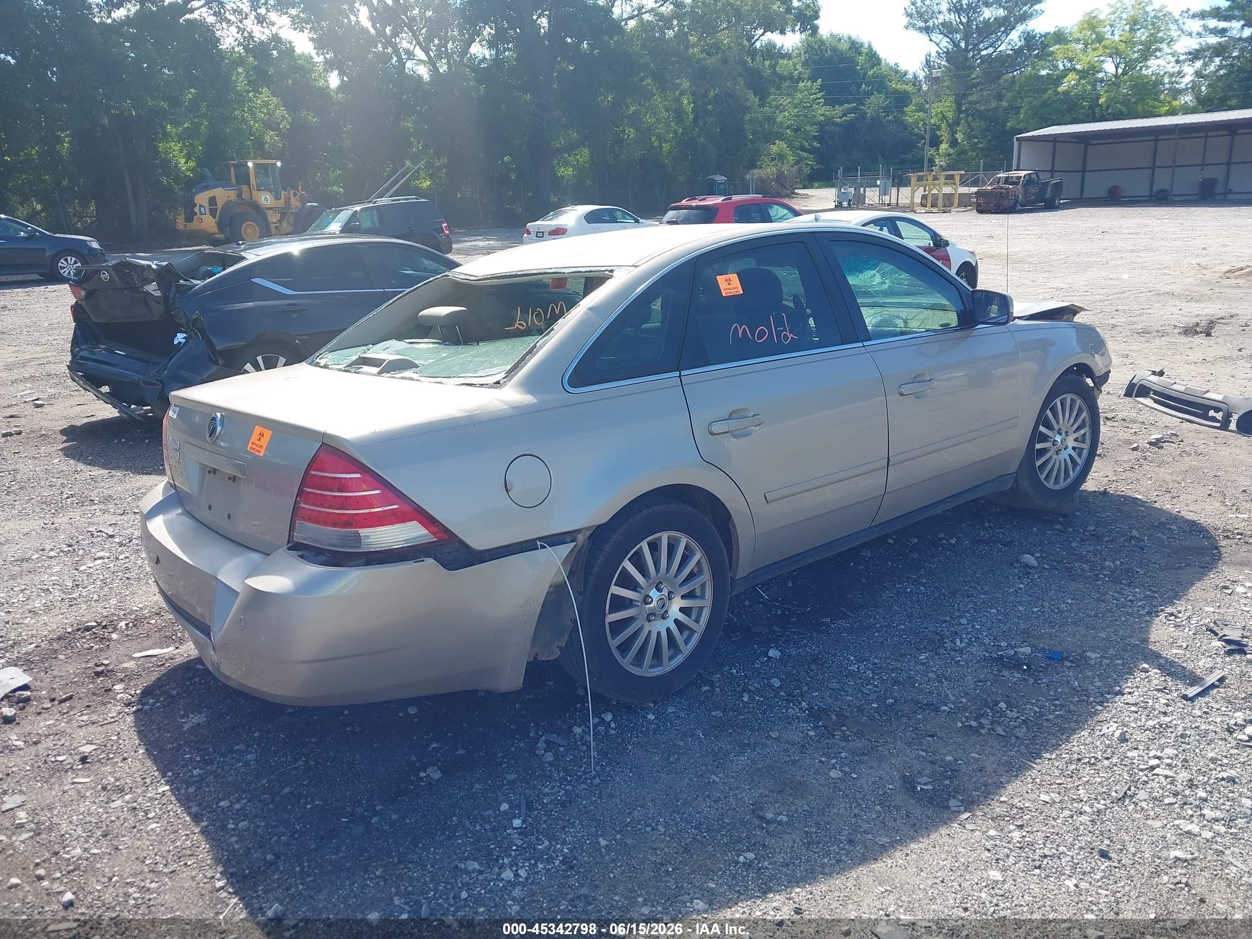 2006 Mercury Montego Premier Beige vin: 1MEHM42106G607602