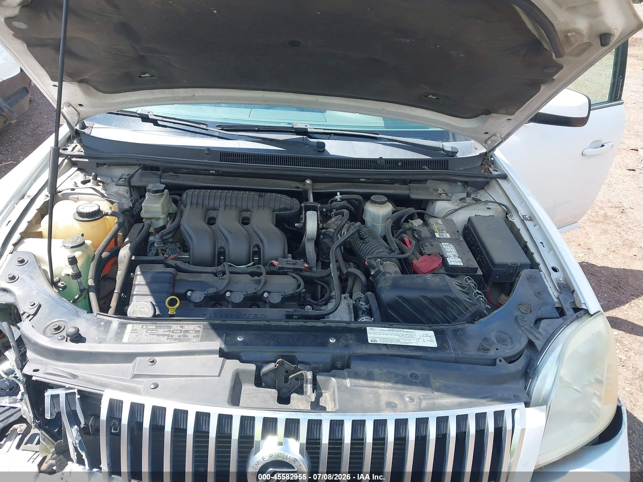 2007 Mercury Montego Premier White vin: 1MEHM421X7G601954