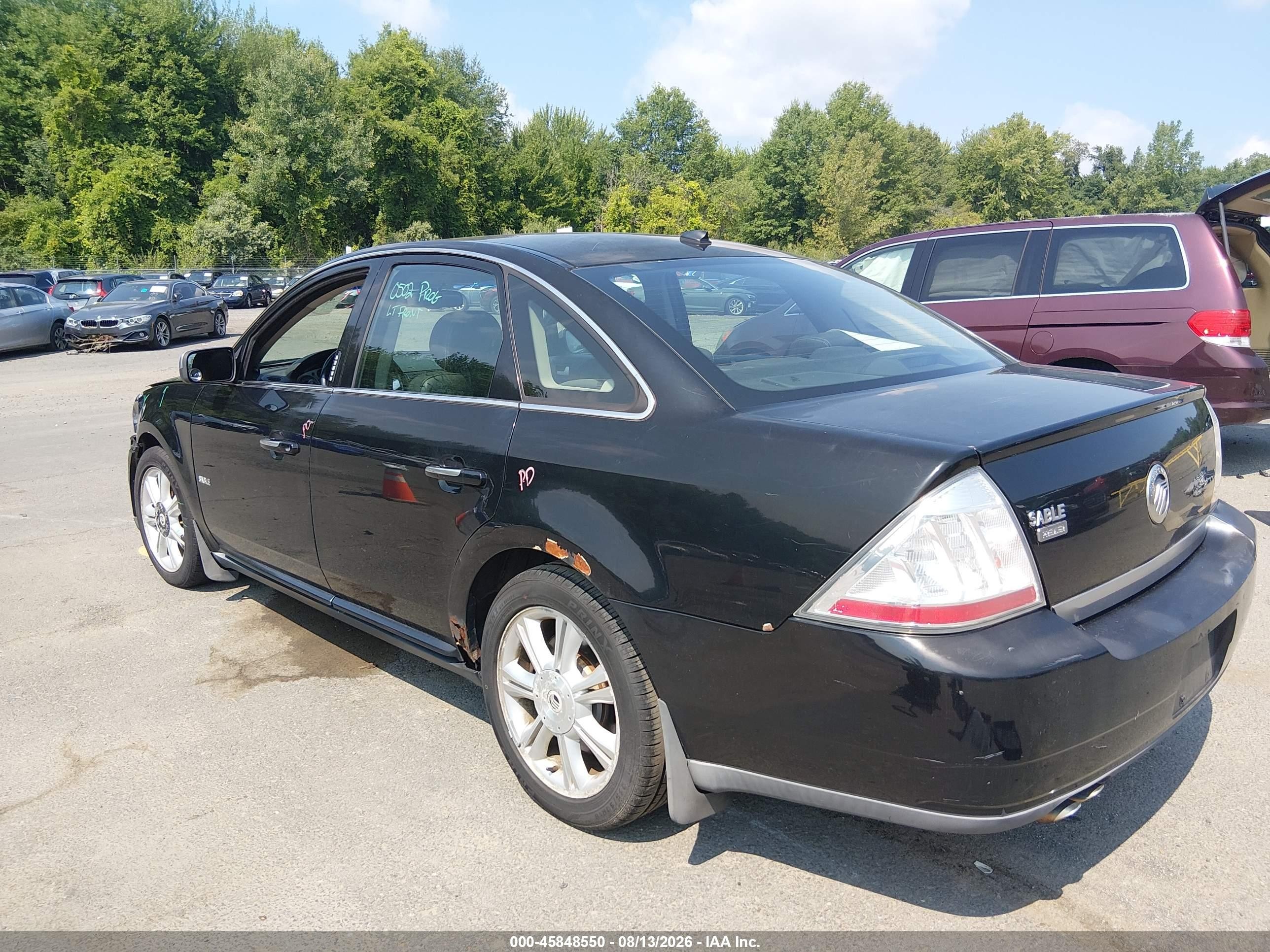 2008 Mercury Sable Premier Black vin: 1MEHM42W28G619345