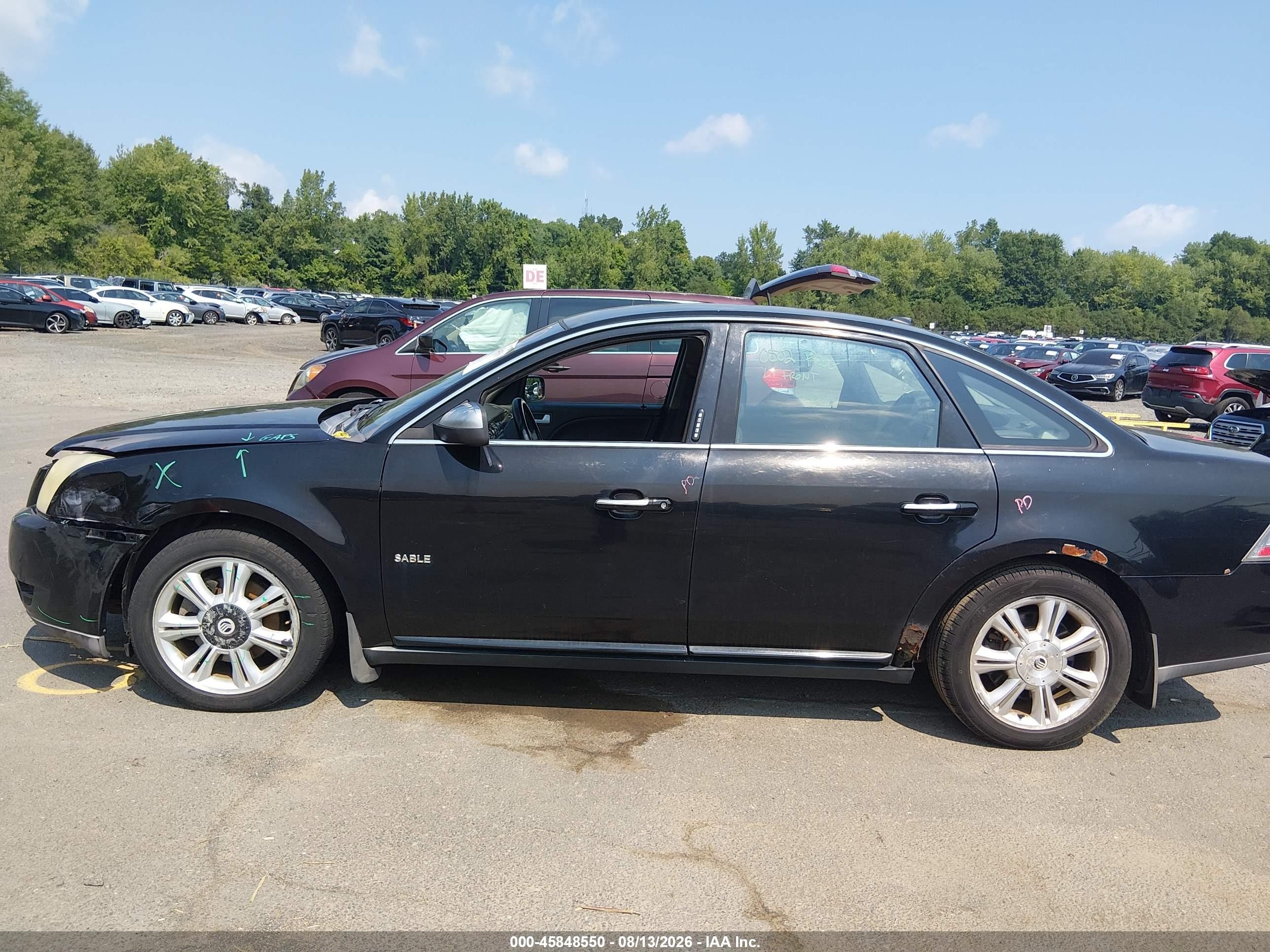 2008 Mercury Sable Premier Black vin: 1MEHM42W28G619345