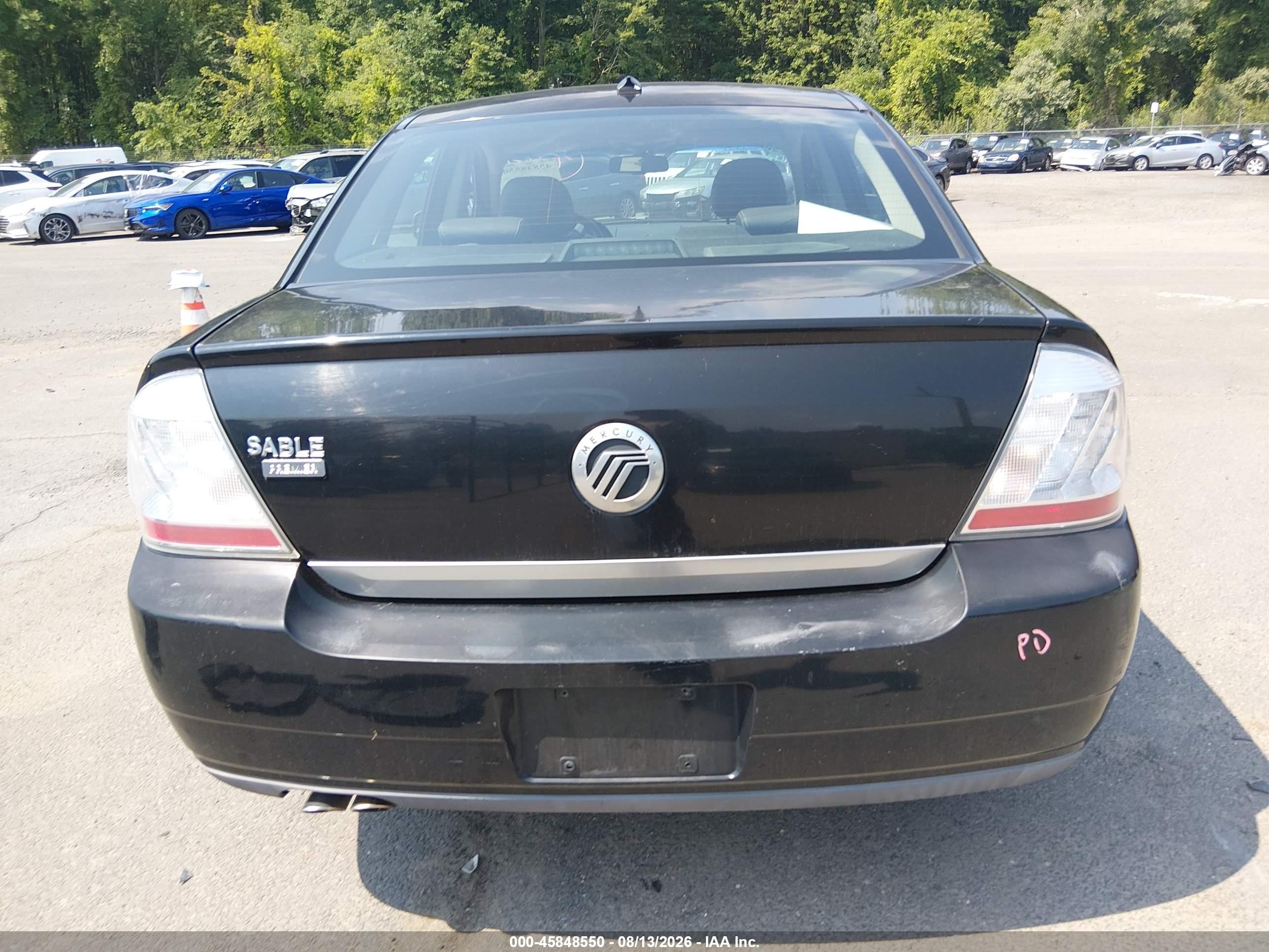 2008 Mercury Sable Premier Black vin: 1MEHM42W28G619345