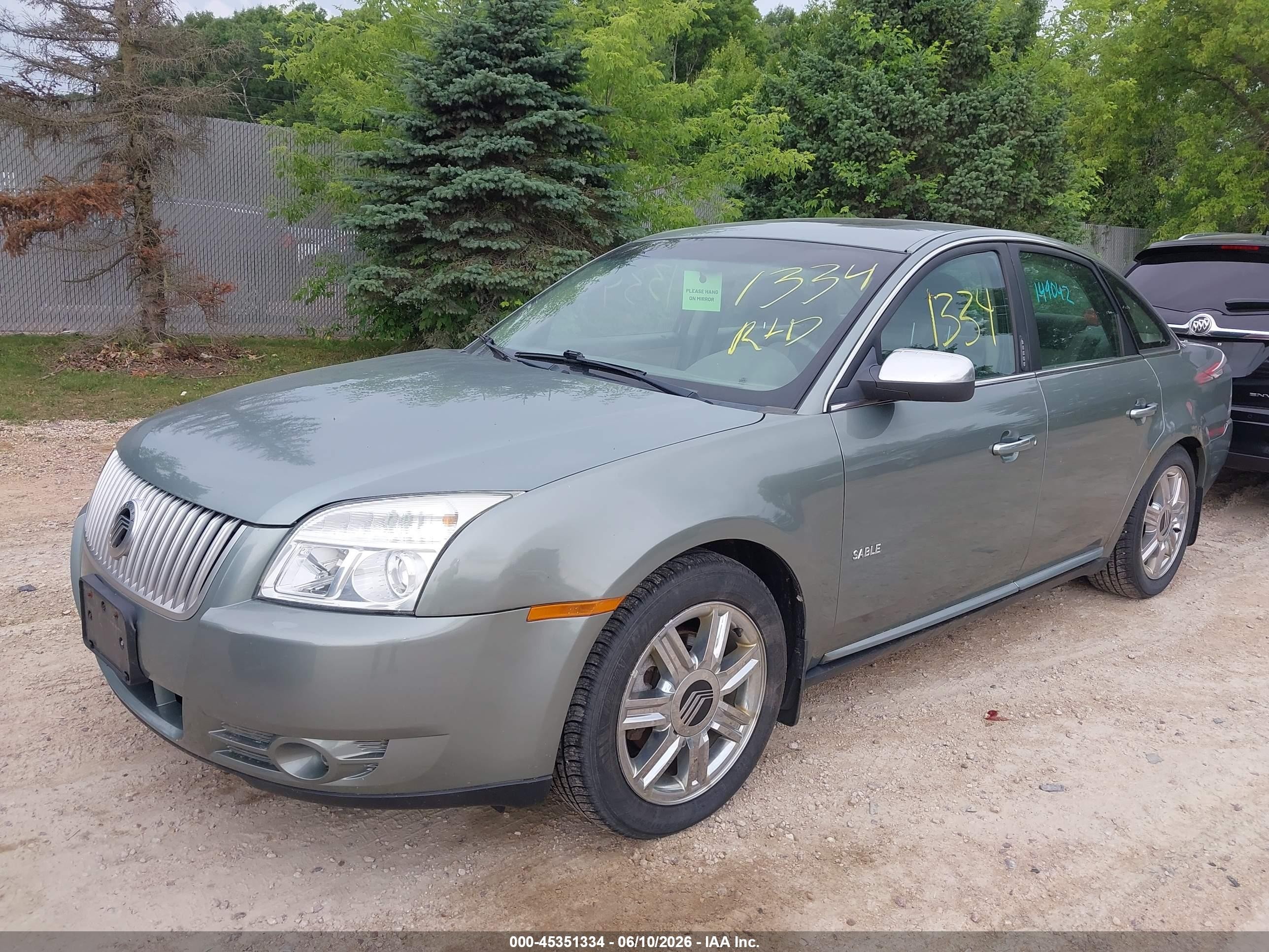 2008 Mercury Sable Premier Green vin: 1MEHM42WX8G602986