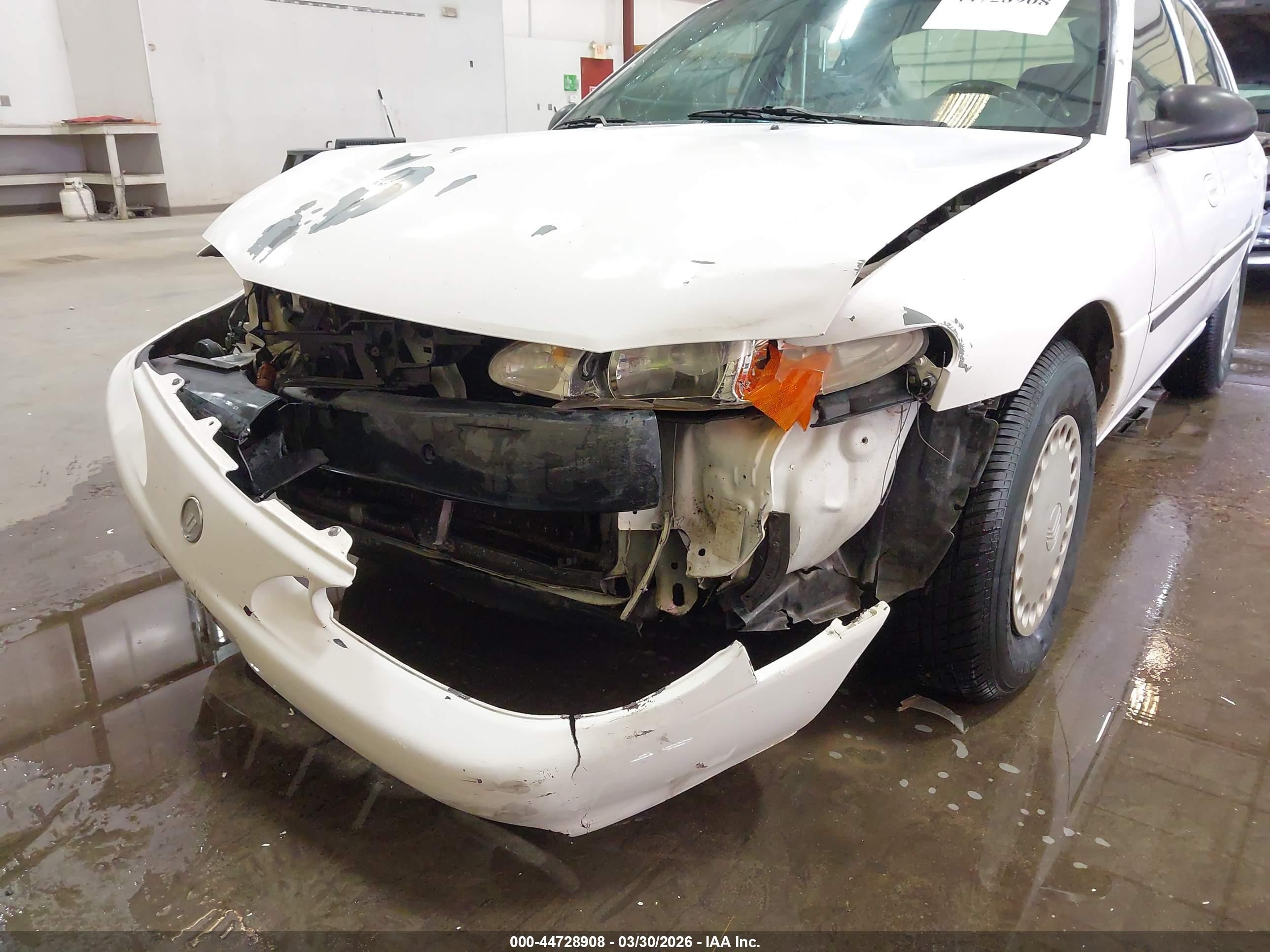 1997 Mercury Tracer Gs White vin: 1MELM10P9VW631384