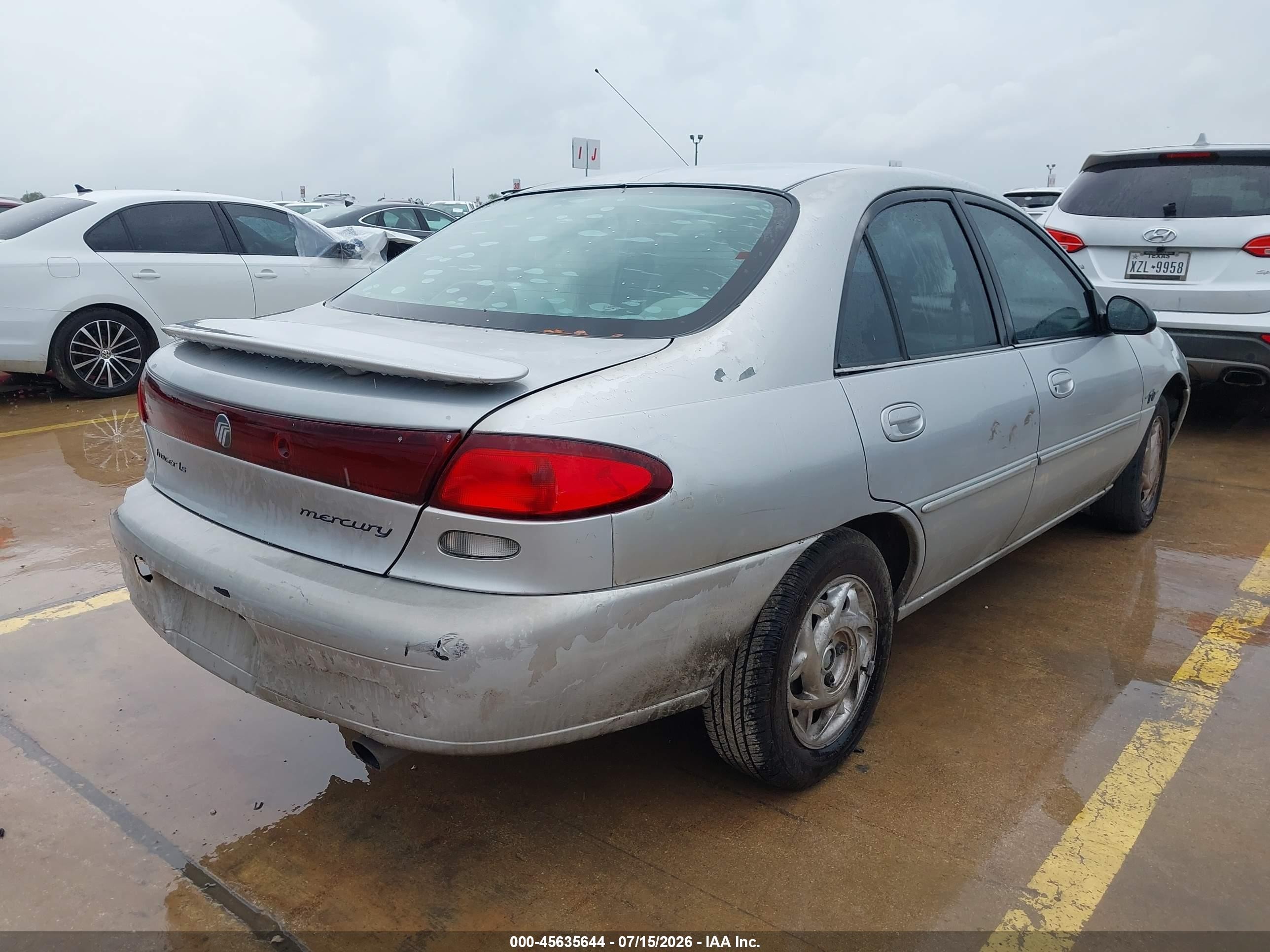 1997 Mercury Tracer Ls Silver vin: 1MELM13P8VW659012