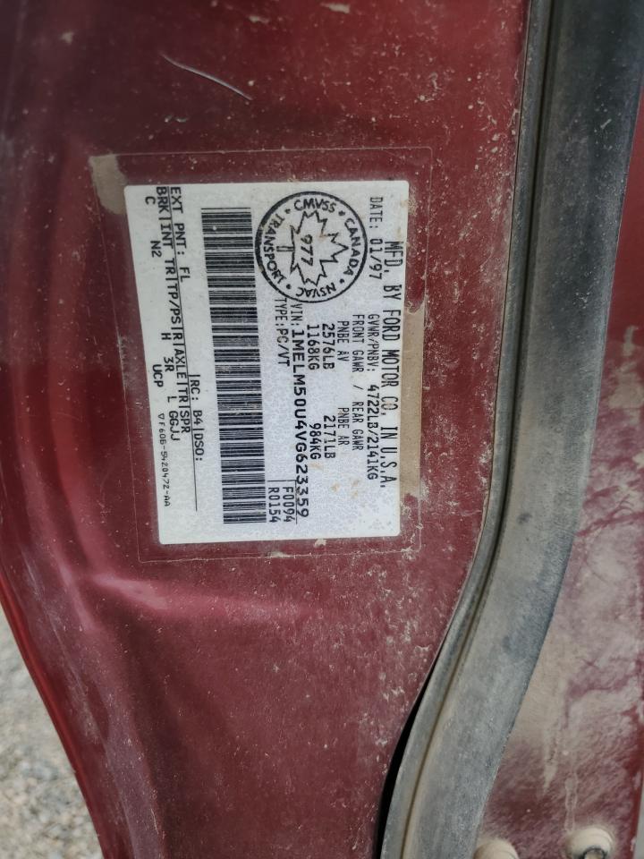 1997 Mercury Sable Gs Maroon vin: 1MELM50U4VG623359