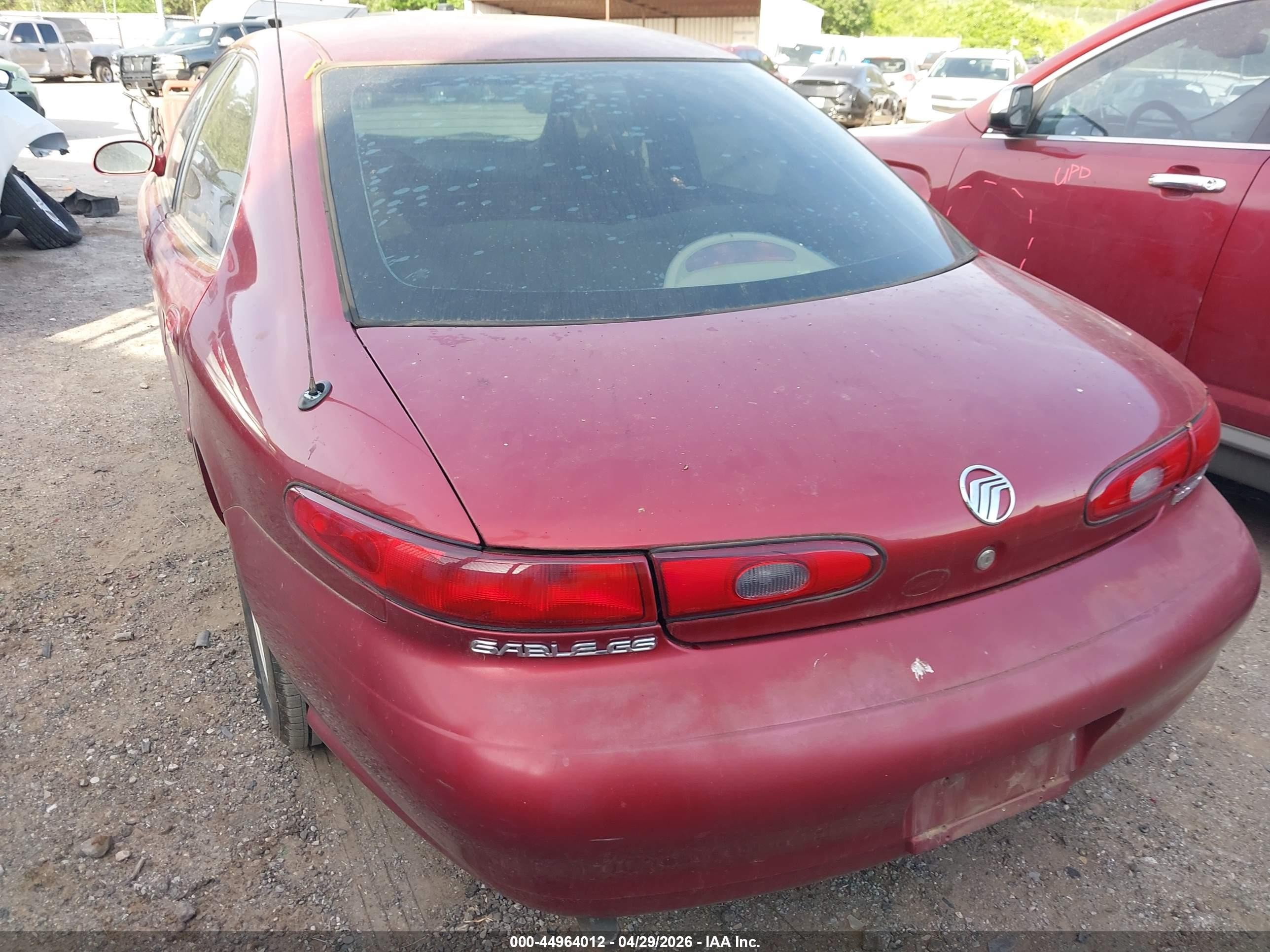 1997 Mercury Sable Gs Red vin: 1MELM50U7VA653068