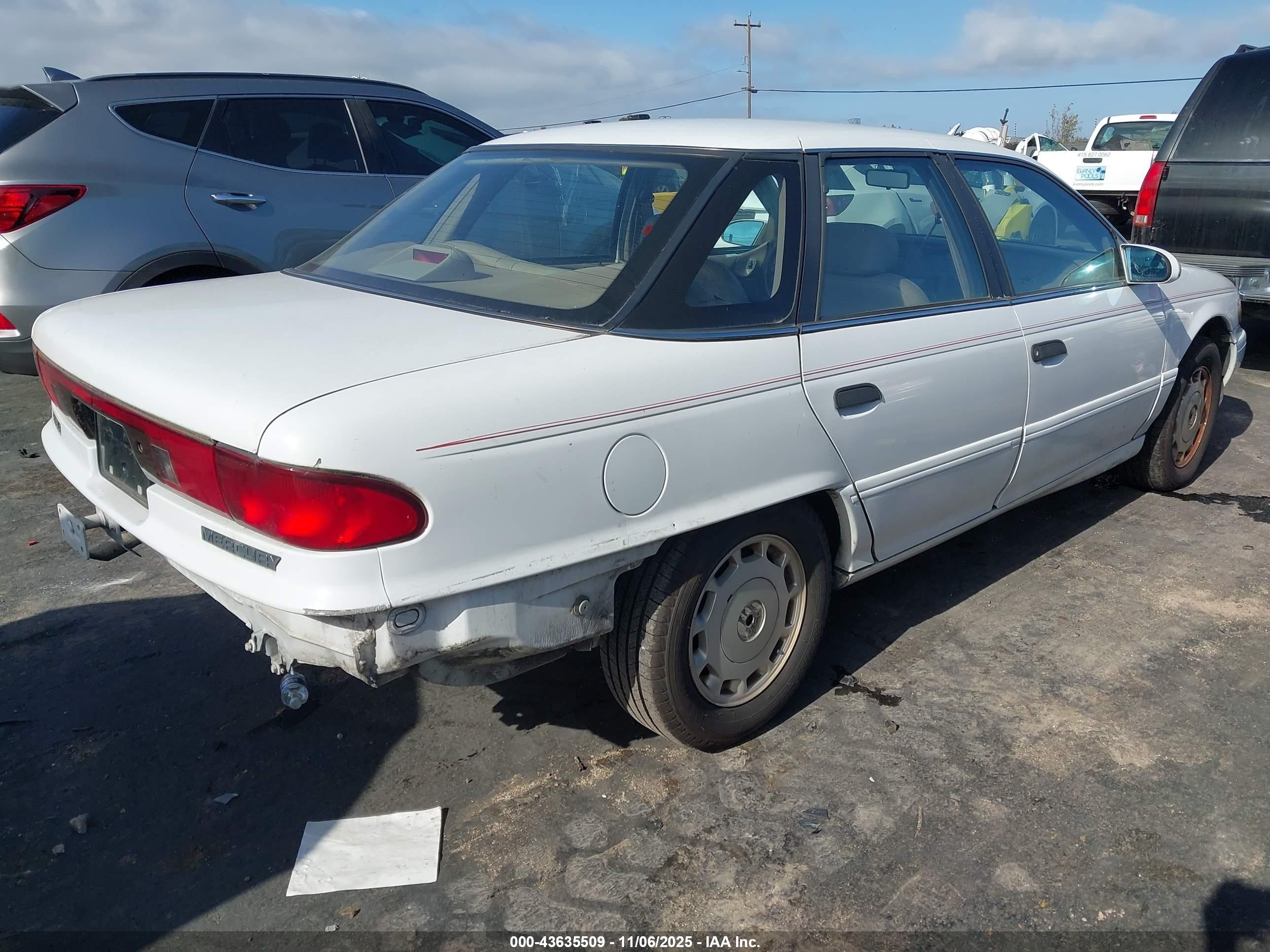 1993 Mercury Sable Ls White vin: 1MELM5346PA640763
