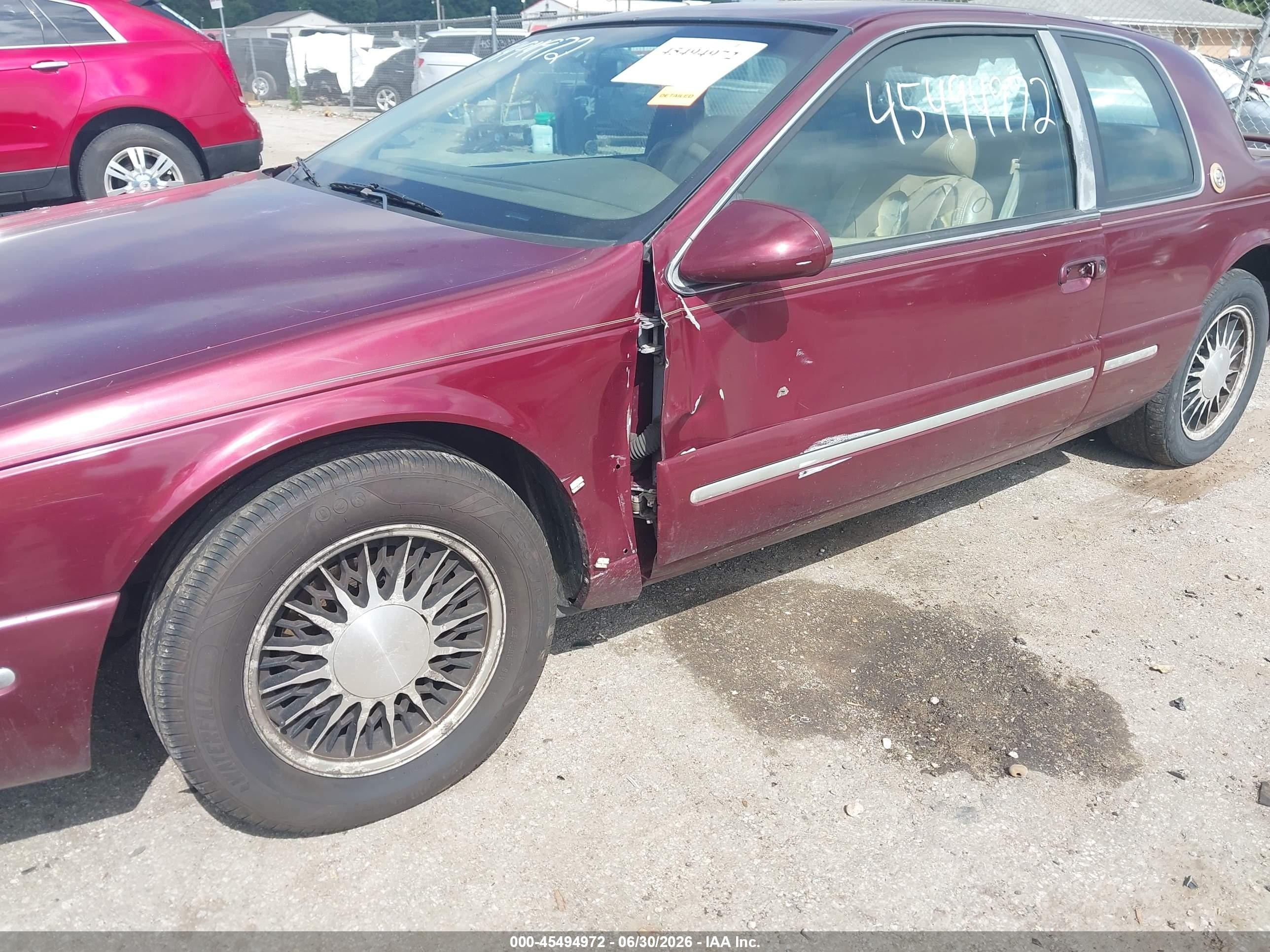 1997 Mercury Cougar Xr7 Maroon vin: 1MELM6245VH629071