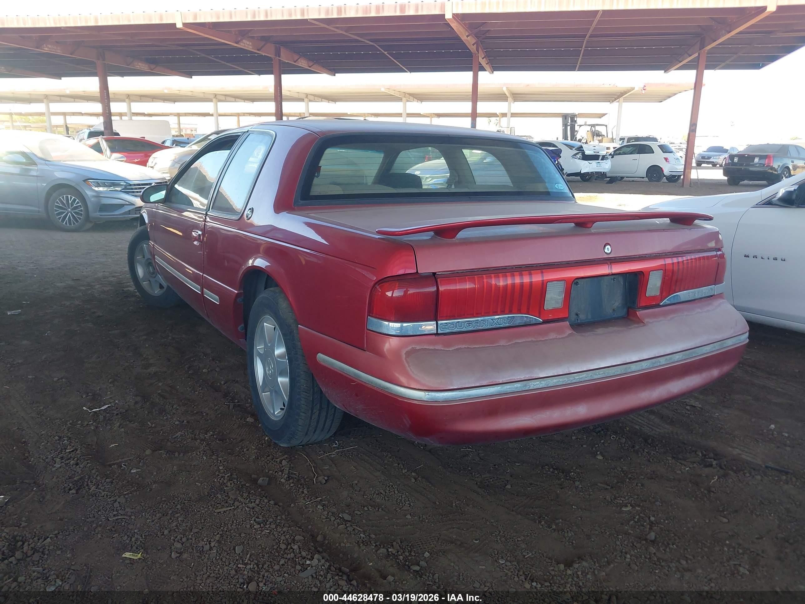 1997 Mercury Cougar Xr7 Red vin: 1MELM62W0VH610476