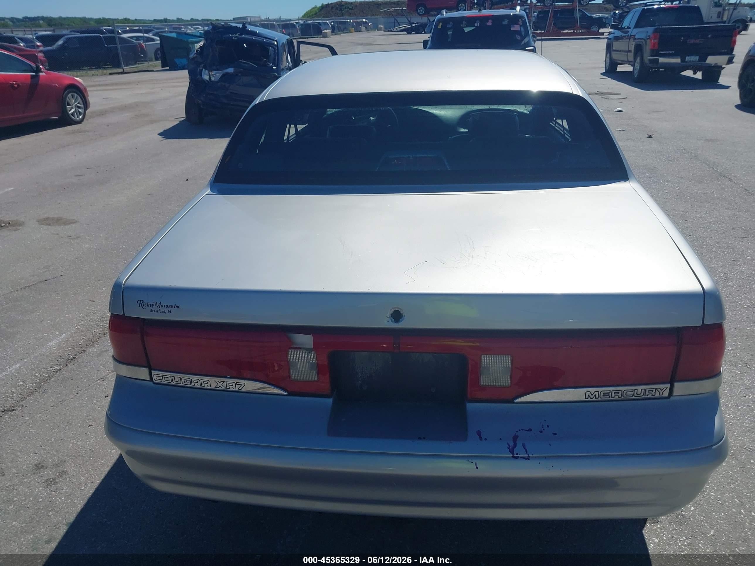 1995 Mercury Cougar Xr7 Silver vin: 1MELM62W7SH651926