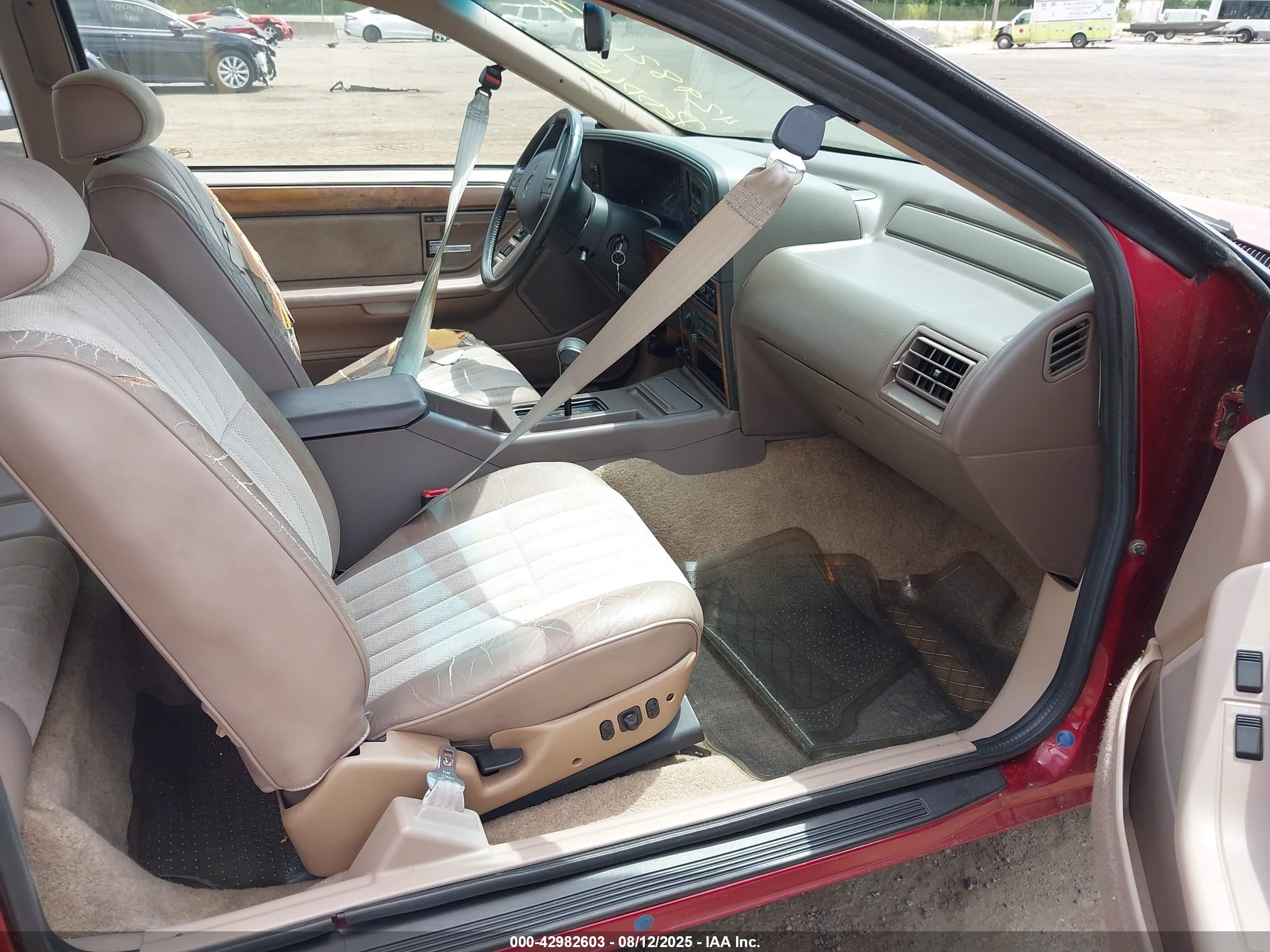 1992 Mercury Cougar Ls Burgundy vin: 1MEPM6042NH635396