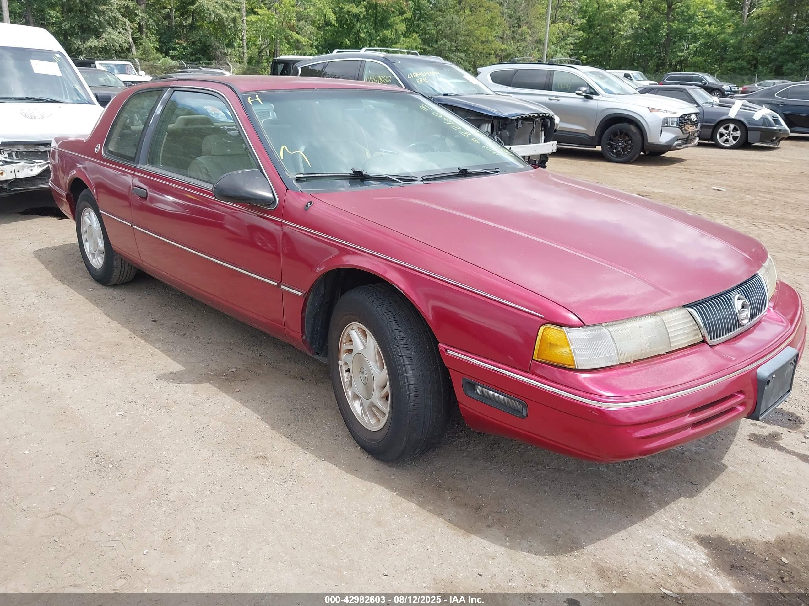 1992 Mercury Cougar Ls Burgundy vin: 1MEPM6042NH635396