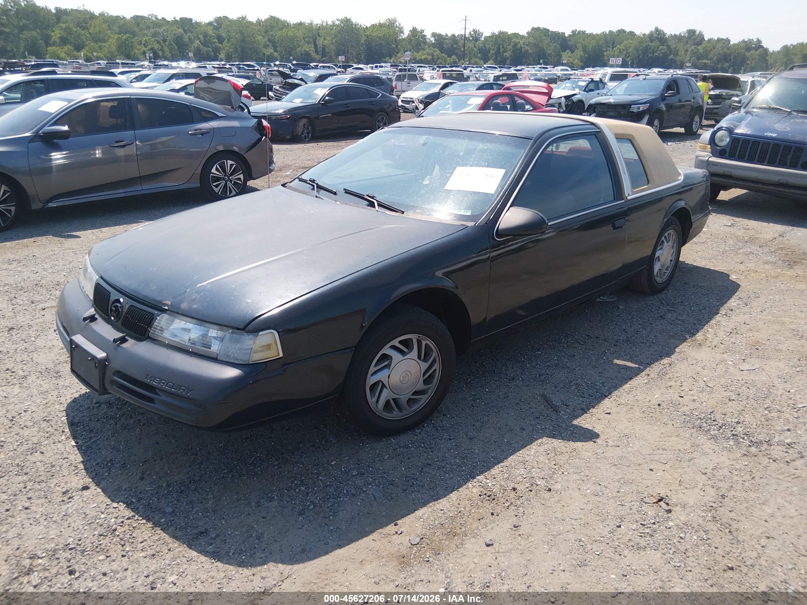 1992 Mercury Cougar Ls Black vin: 1MEPM6045NH611349