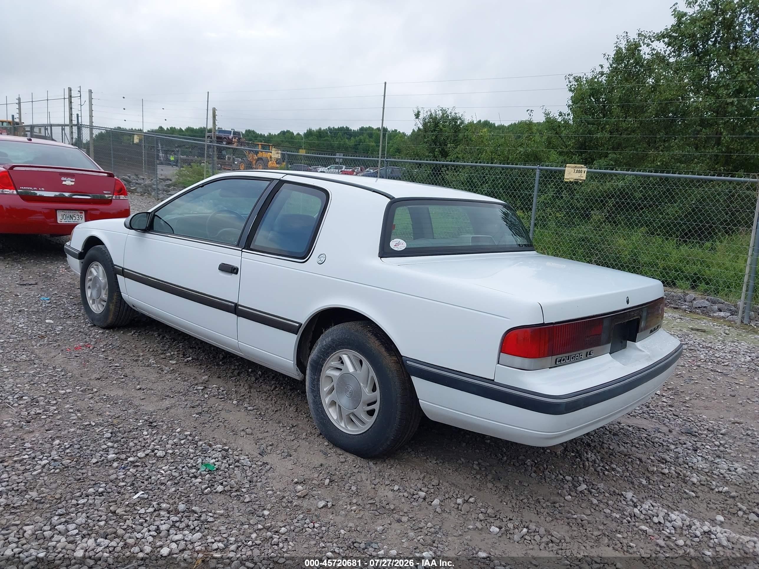 1989 Mercury Cougar Ls White vin: 1MEPM6048KH685456