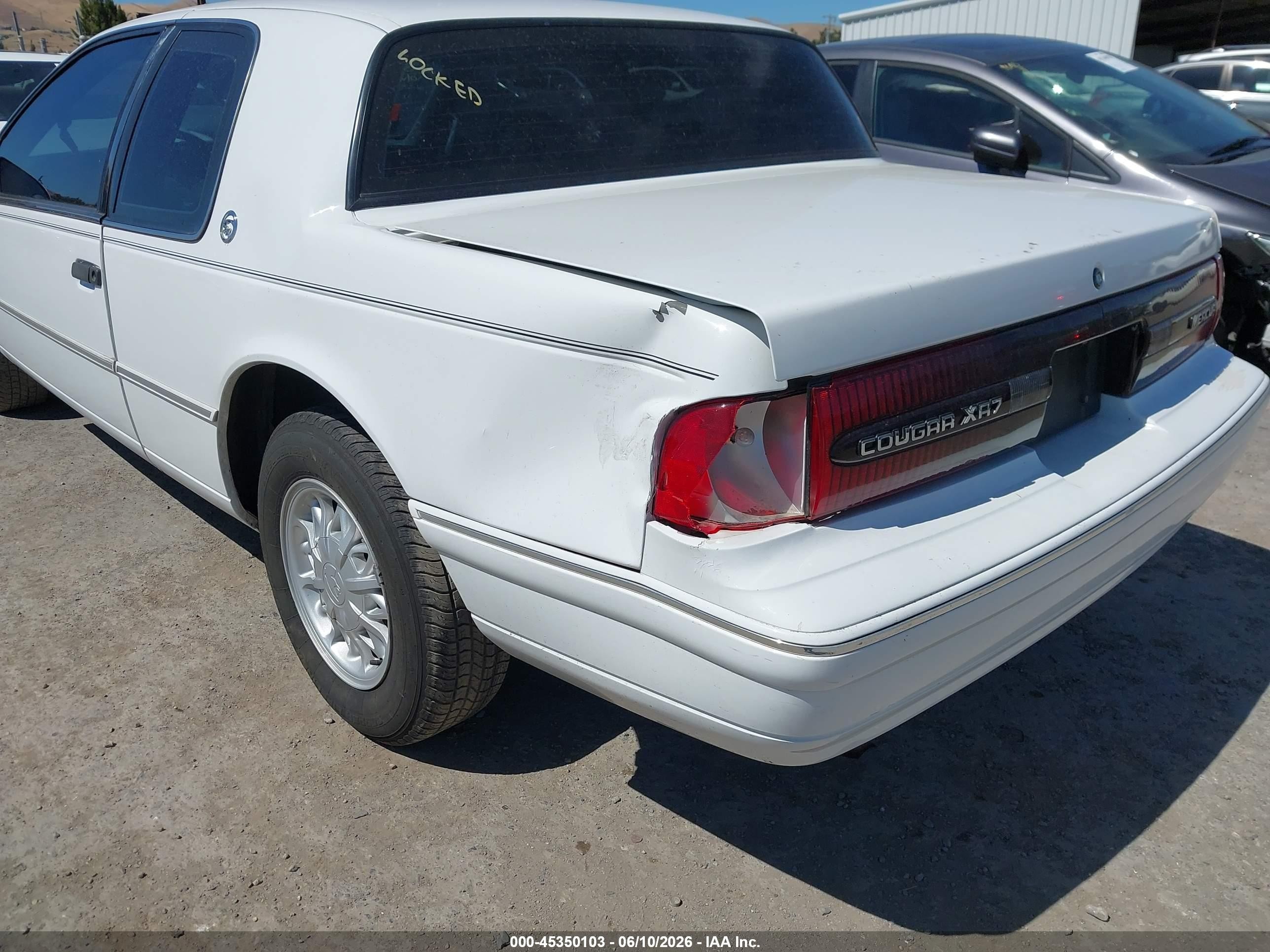 1993 Mercury Cougar Xr7 White vin: 1MEPM6242PH670777