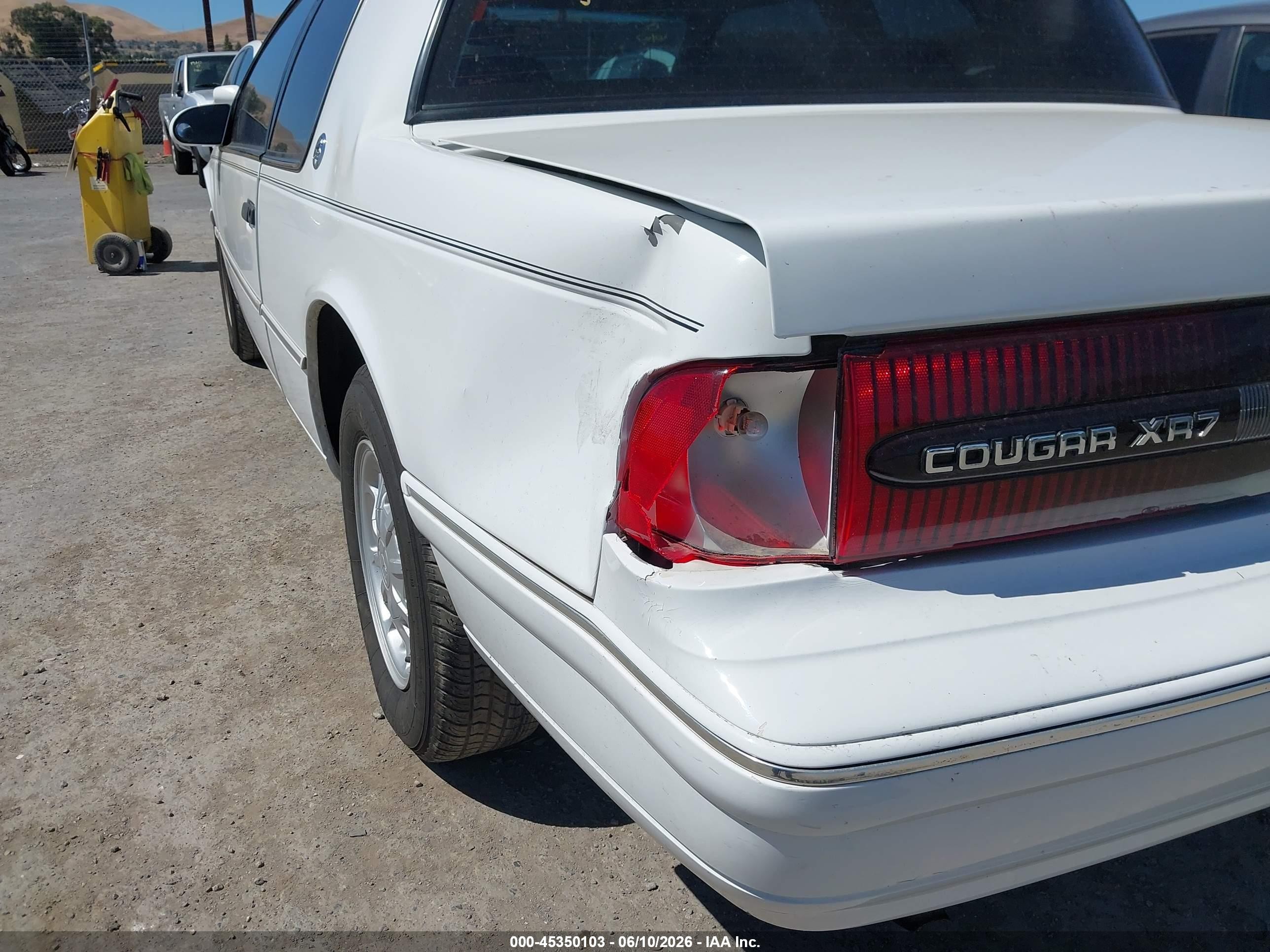 1993 Mercury Cougar Xr7 White vin: 1MEPM6242PH670777