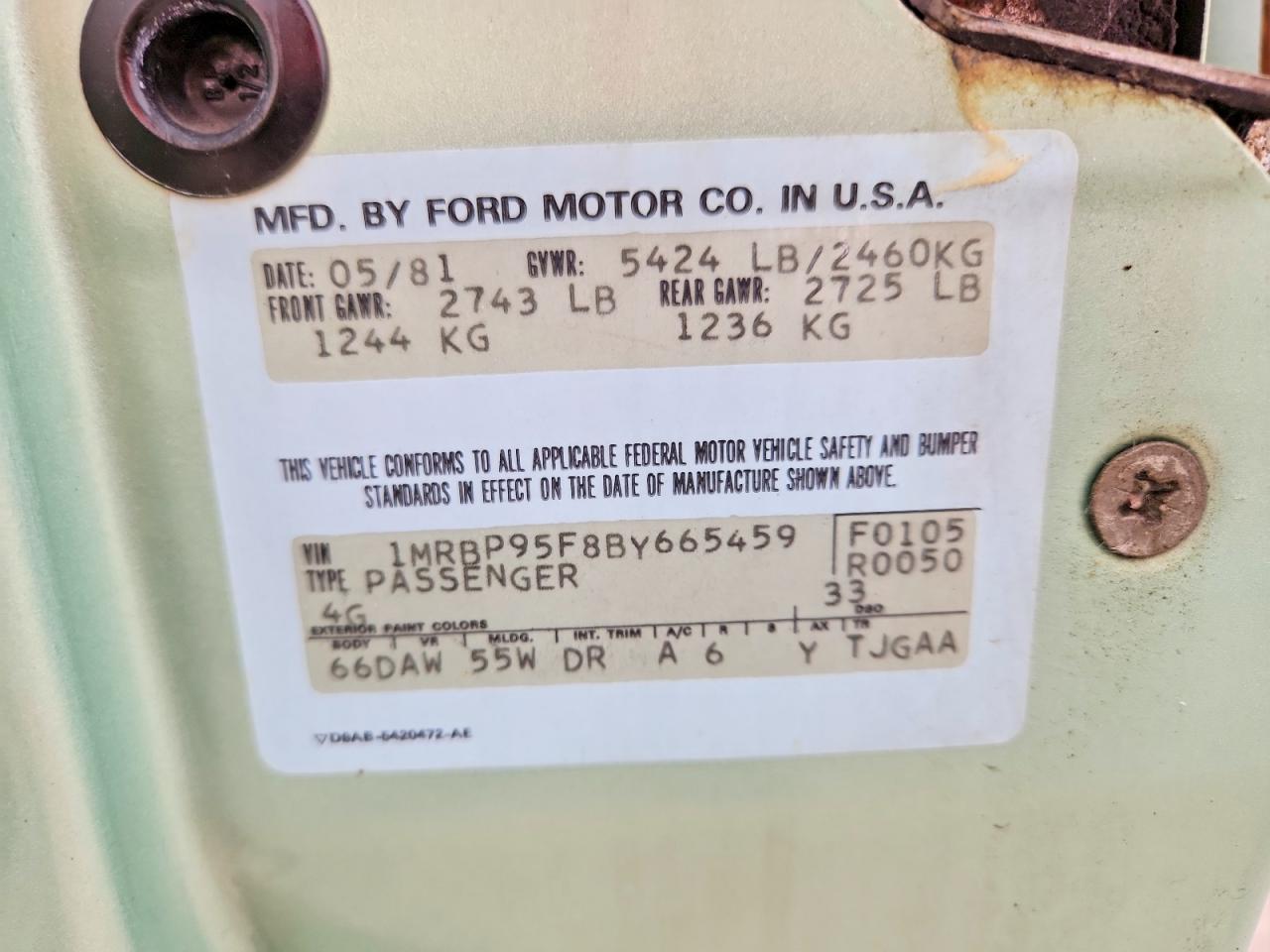 1981 Lincoln Mark Vi Green vin: 1MRBP95F8BY665459