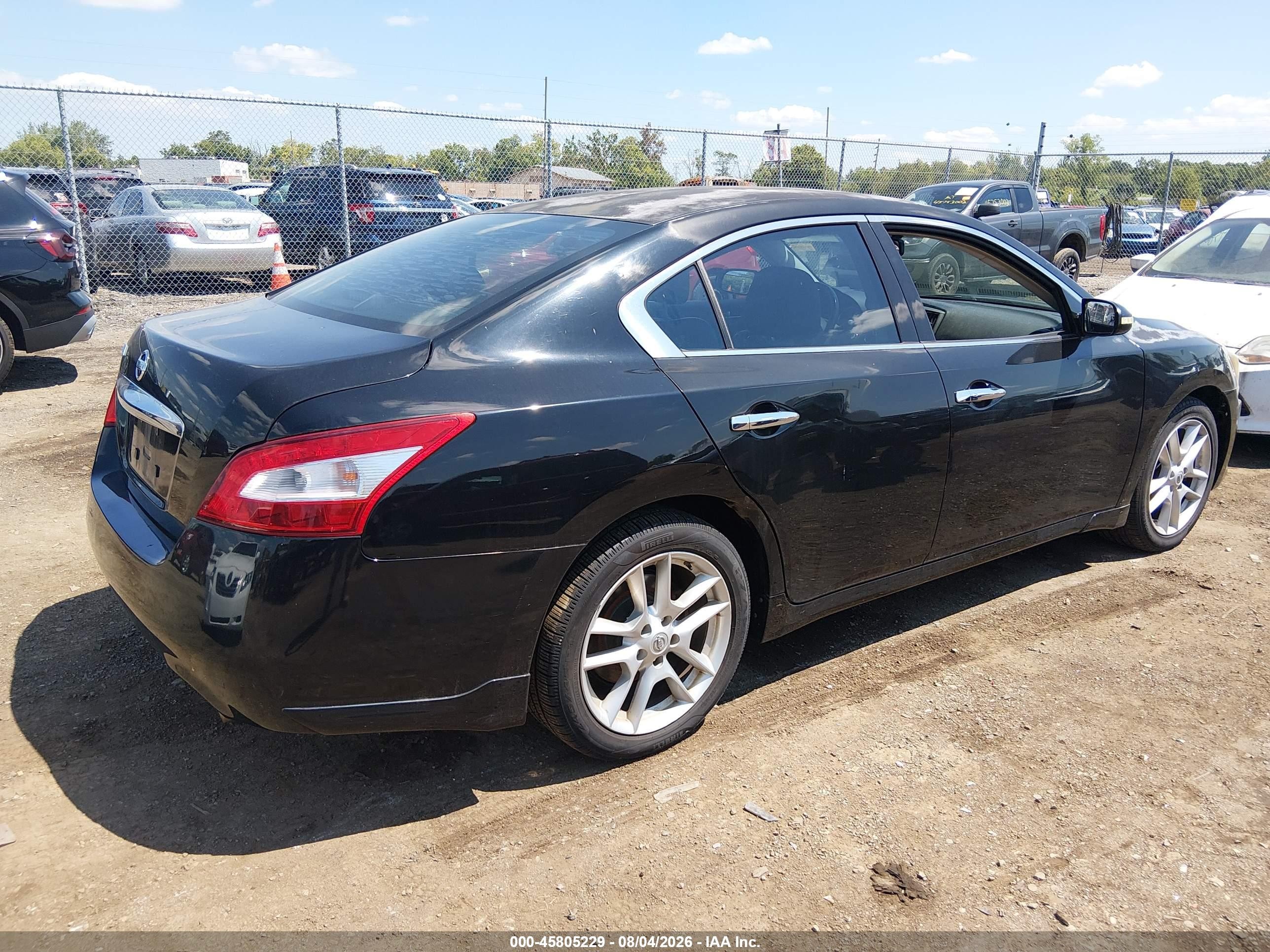 2009 Nissan Maxima 3.5 Sv Black vin: 1N4AA51E19C827239
