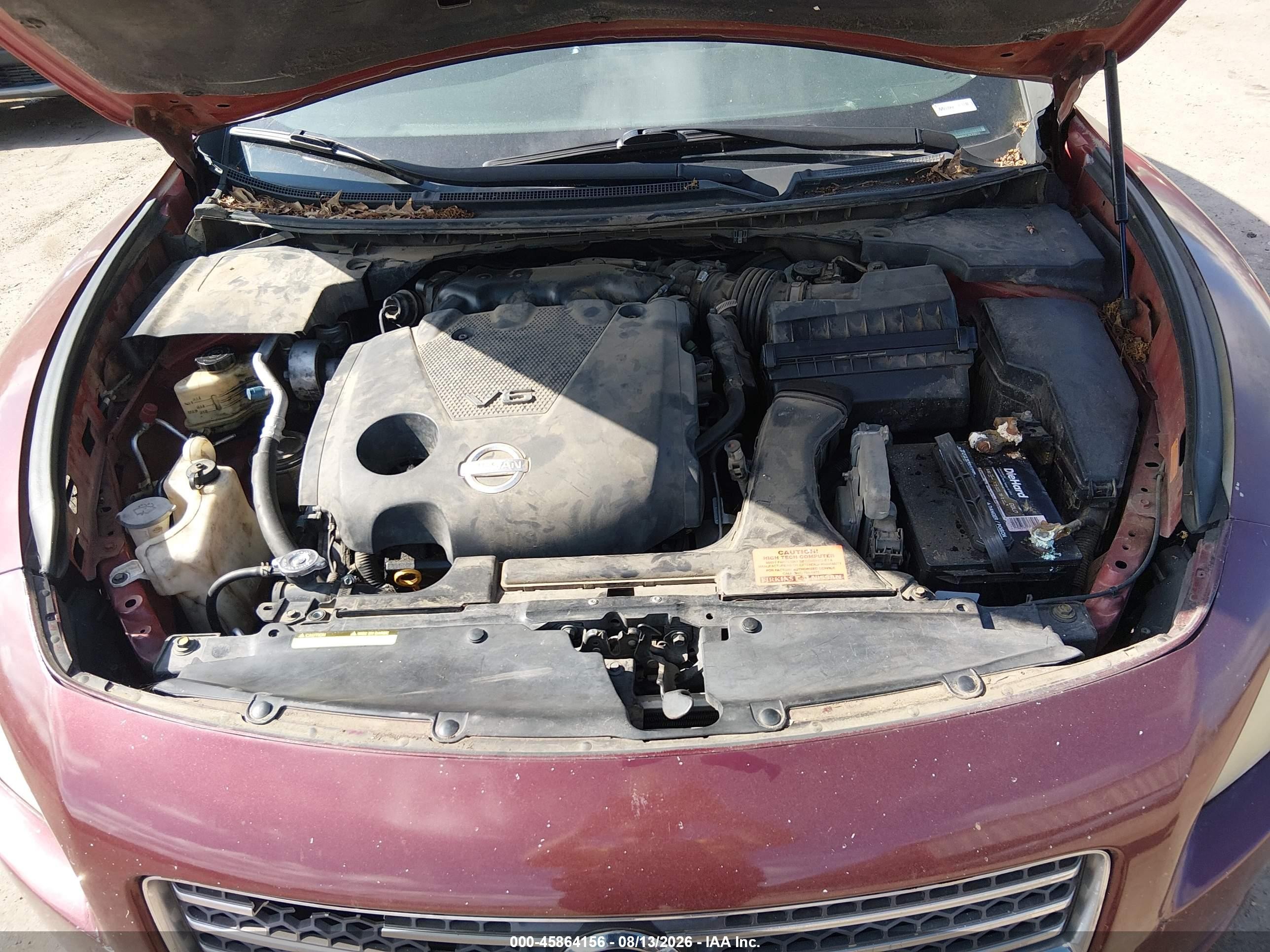 2009 Nissan Maxima 3.5 Sv Maroon vin: 1N4AA51E29C836712