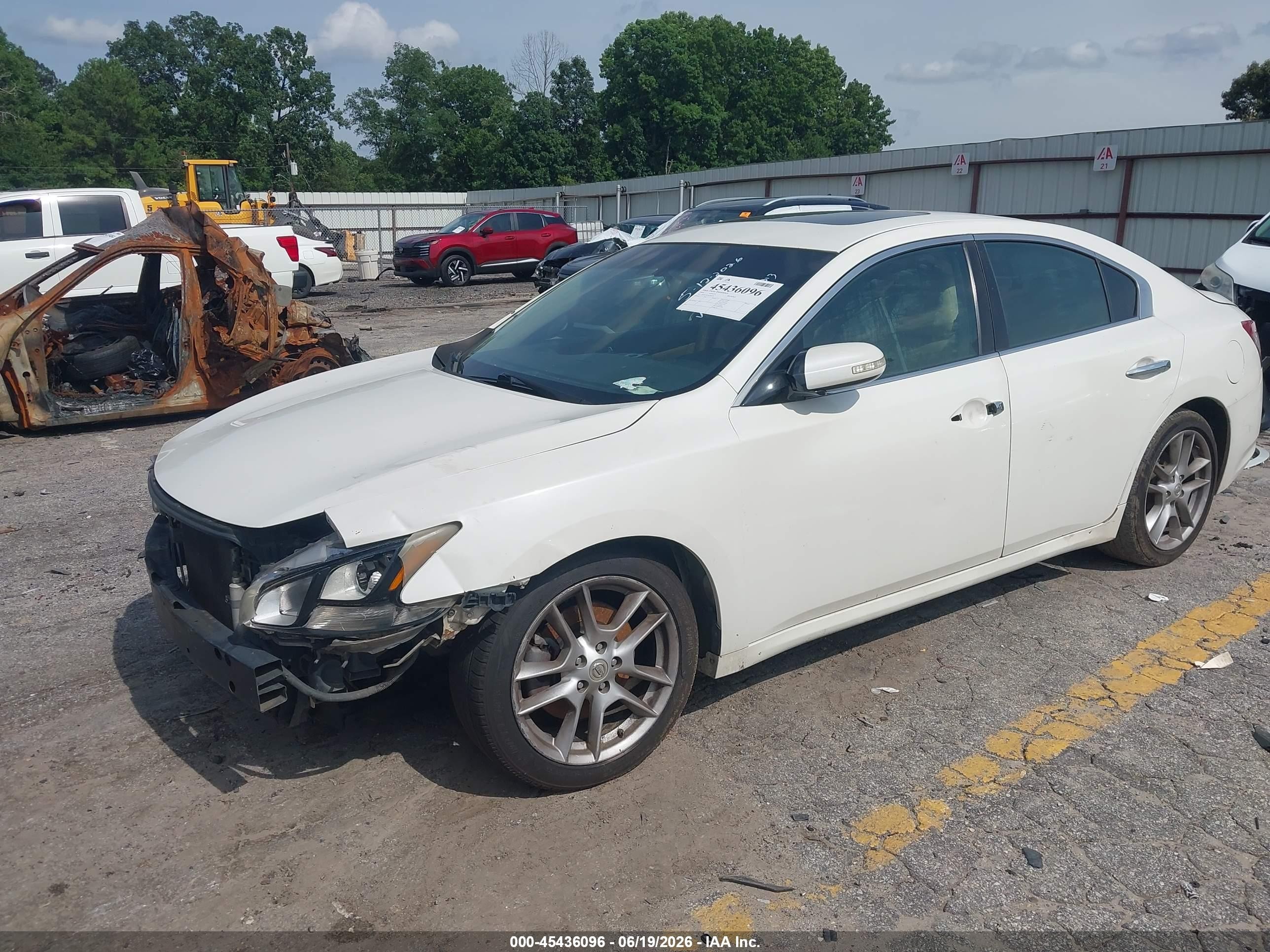 2009 Nissan Maxima 3.5 Sv White vin: 1N4AA51E39C804366