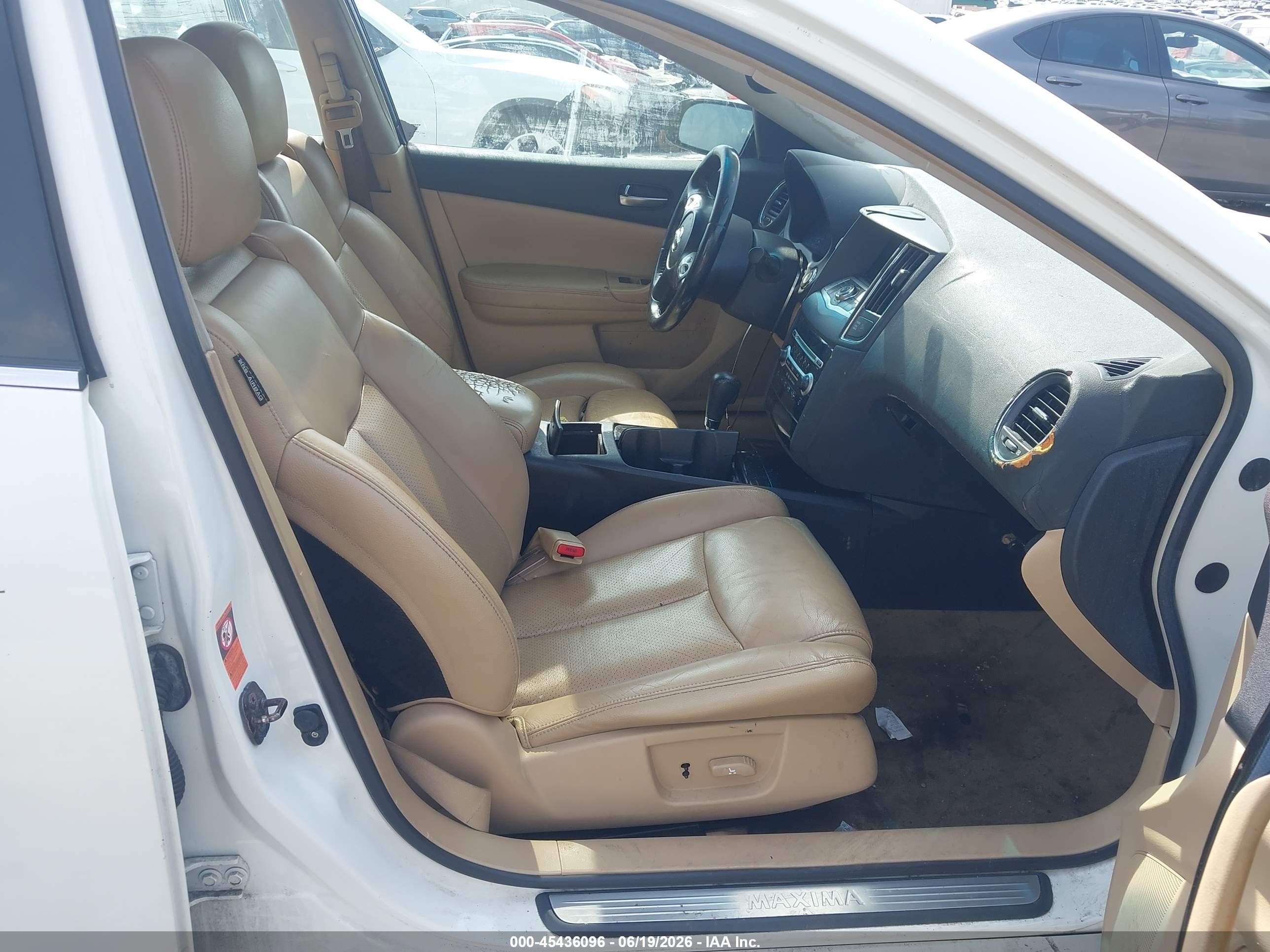 2009 Nissan Maxima 3.5 Sv White vin: 1N4AA51E39C804366