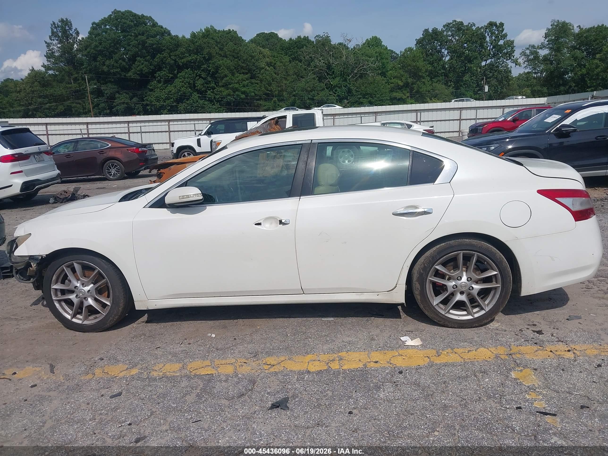 2009 Nissan Maxima 3.5 Sv White vin: 1N4AA51E39C804366