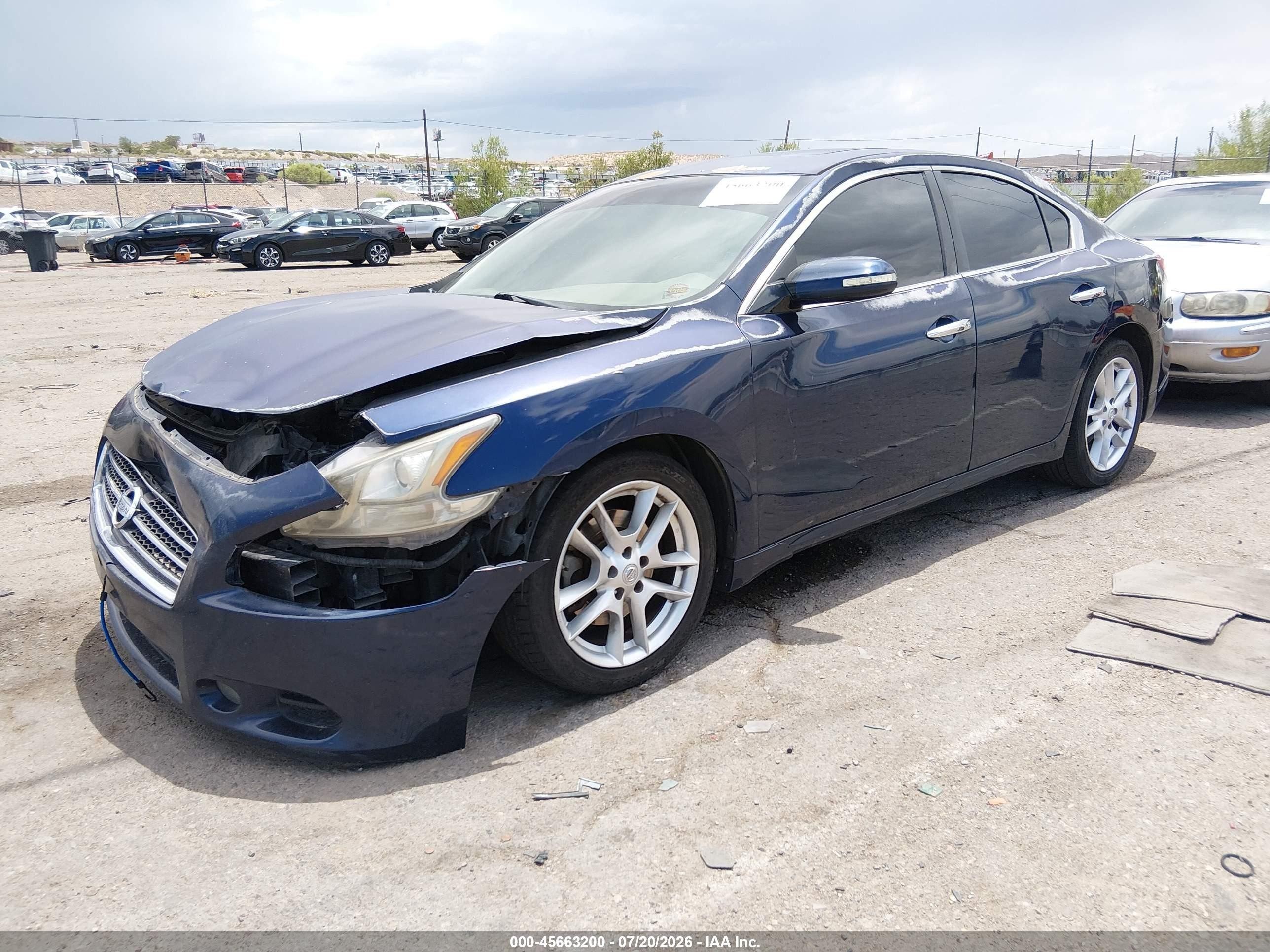2009 Nissan Maxima 3.5 Sv Blue vin: 1N4AA51E49C844892