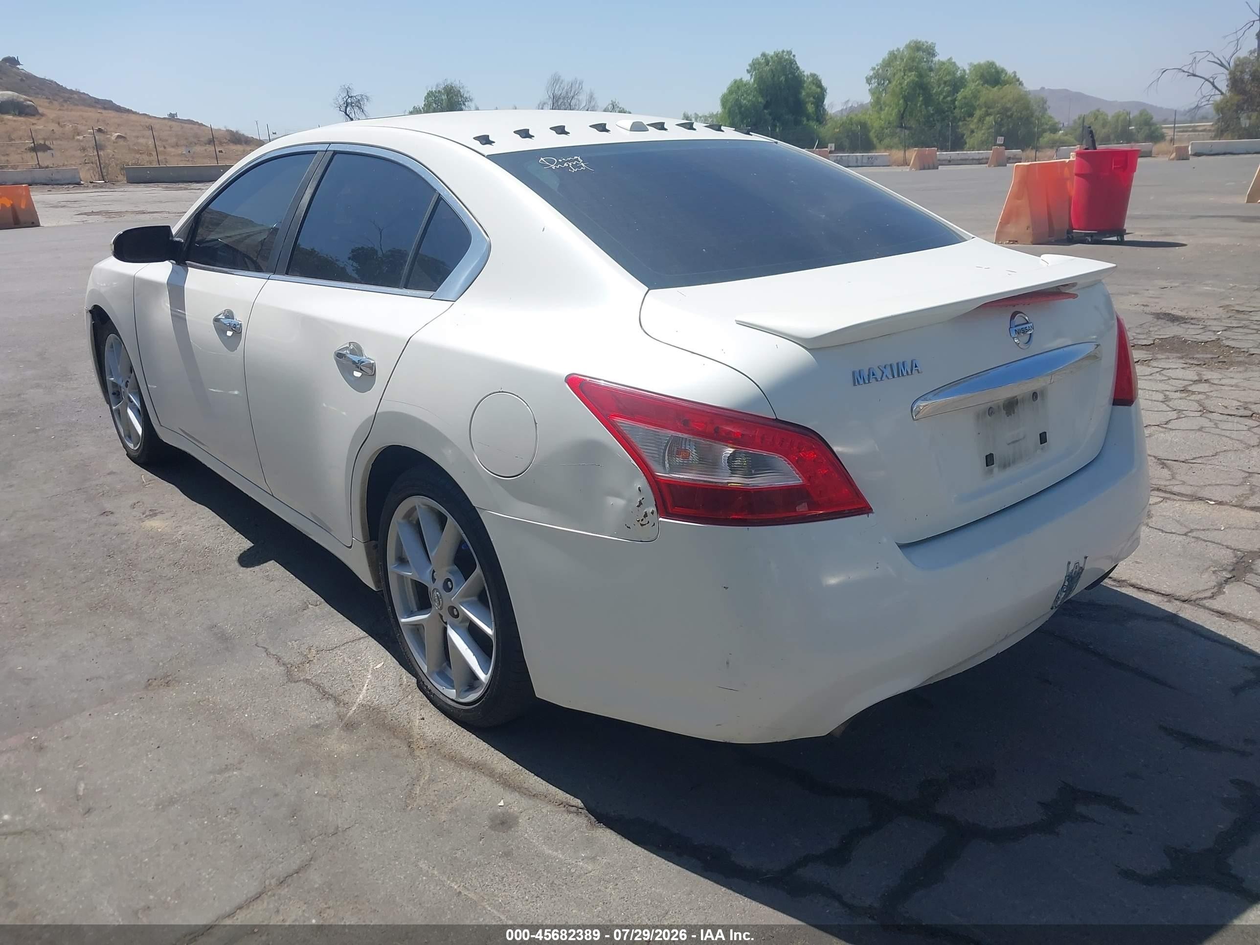 2009 Nissan Maxima 3.5 Sv White vin: 1N4AA51E59C820262