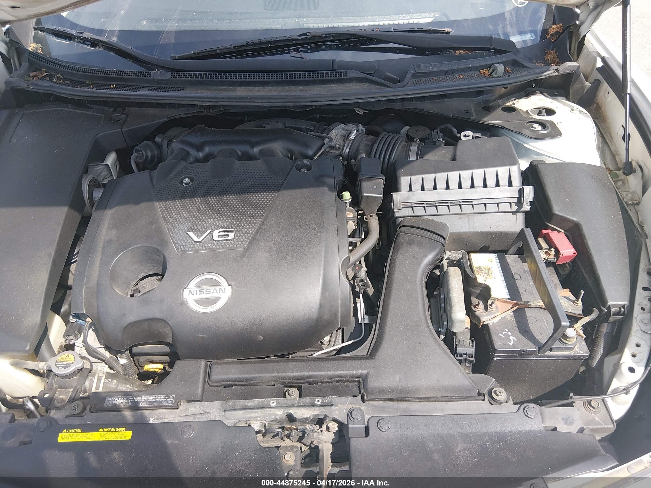 2009 Nissan Maxima 3.5 Sv White vin: 1N4AA51E59C848983