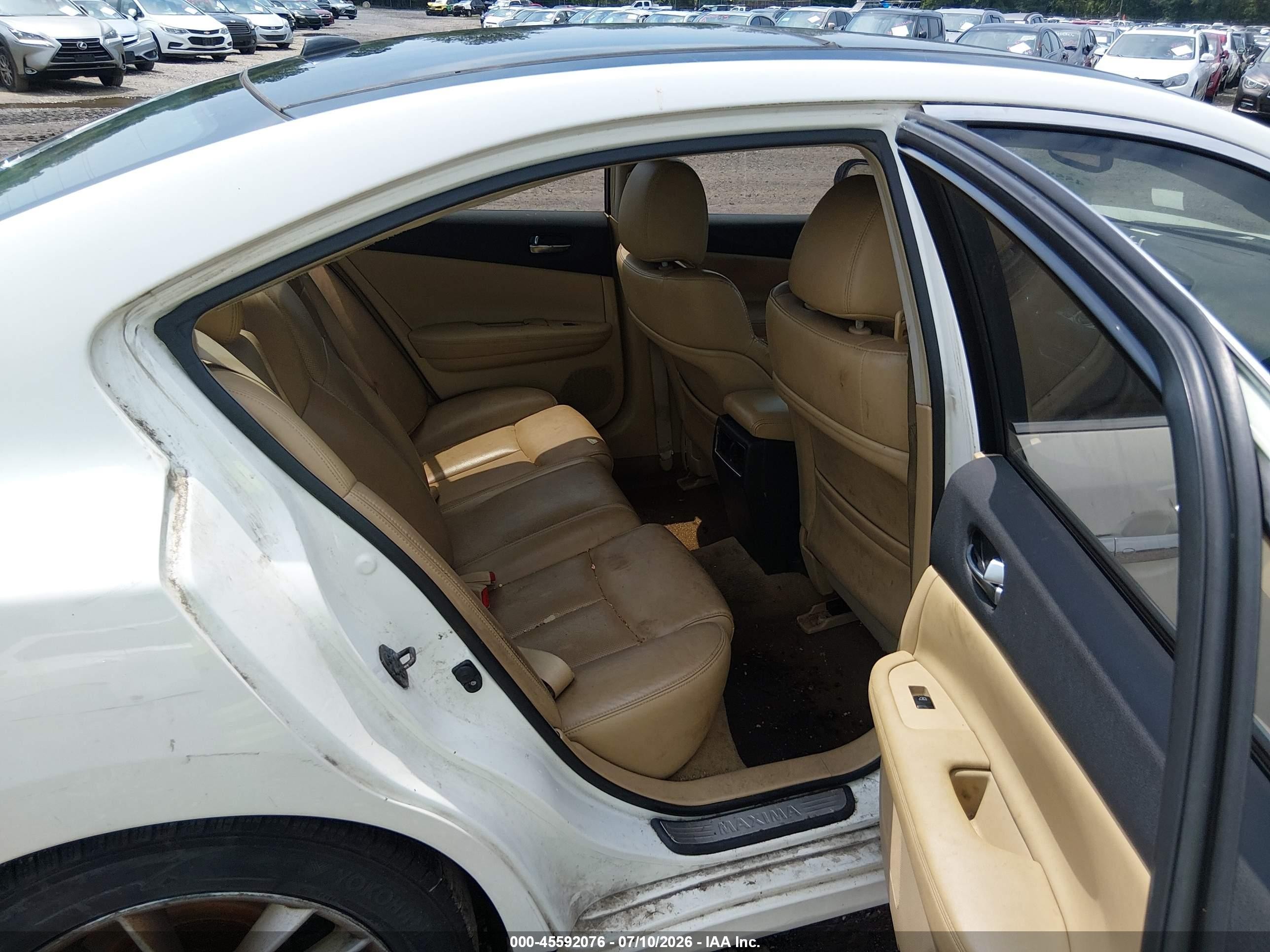 2009 Nissan Maxima 3.5 Sv Белый vin: 1N4AA51E69C830993