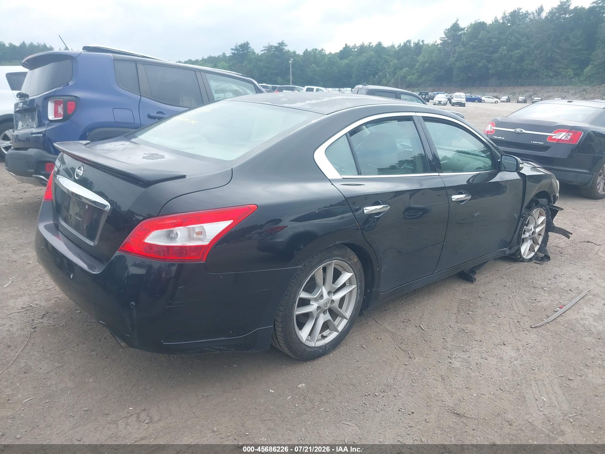 2009 Nissan Maxima 3.5 Sv Black vin: 1N4AA51E69C834588