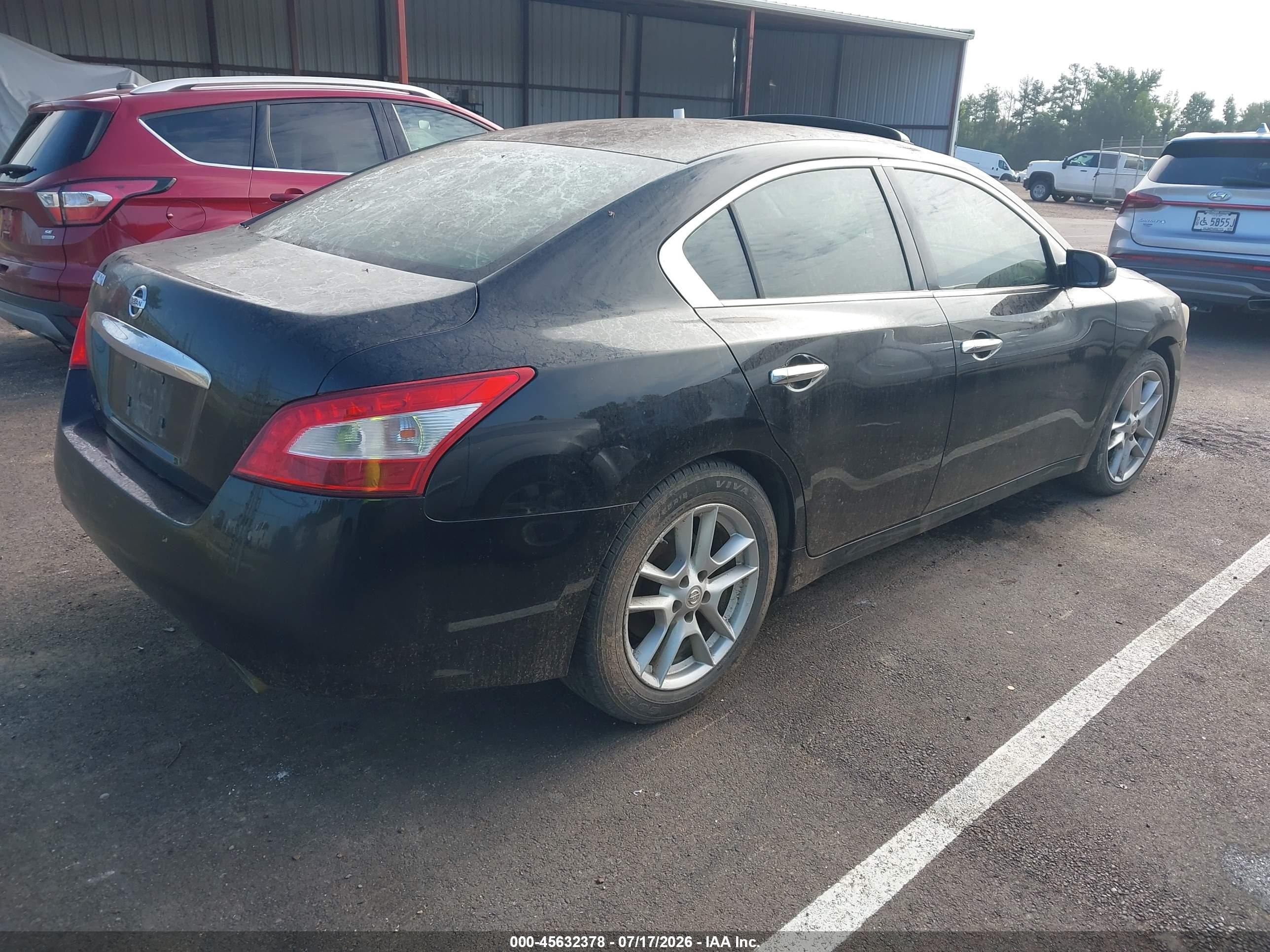 2009 Nissan Maxima 3.5 S Black vin: 1N4AA51E69C840360