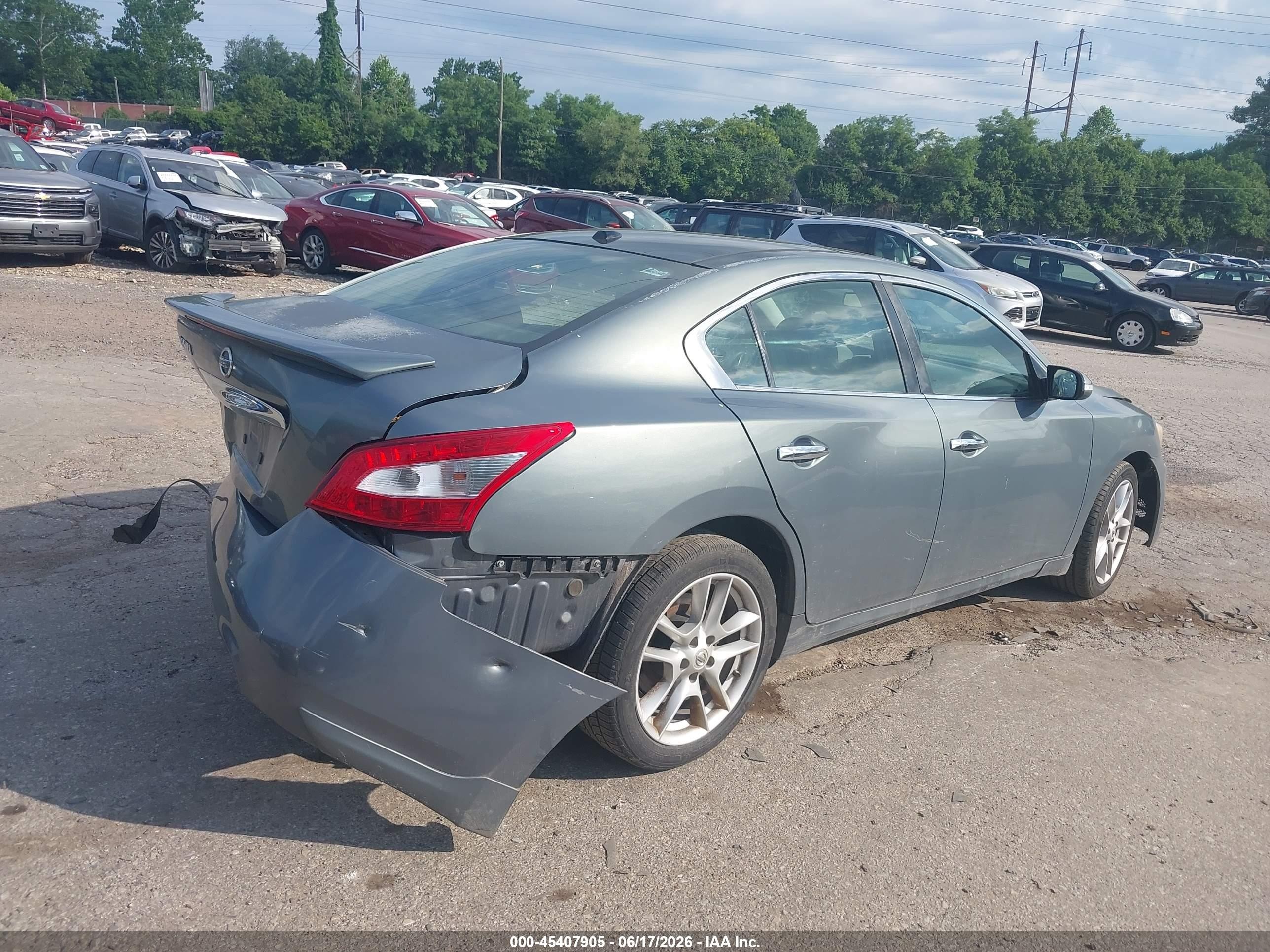 2009 Nissan Maxima 3.5 Sv Light Blue vin: 1N4AA51E79C854817
