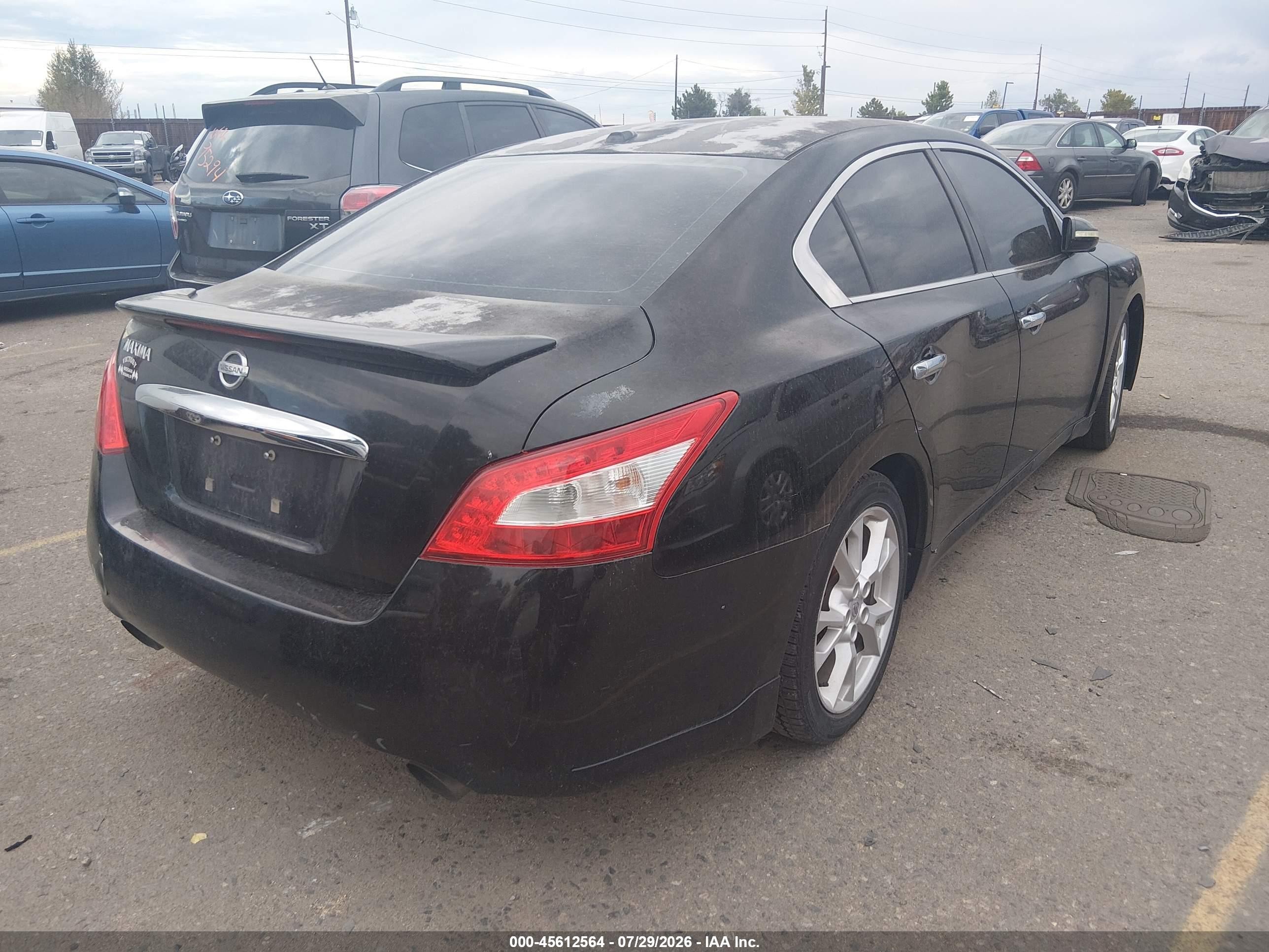 2009 Nissan Maxima 3.5 Sv Black vin: 1N4AA51E99C855774