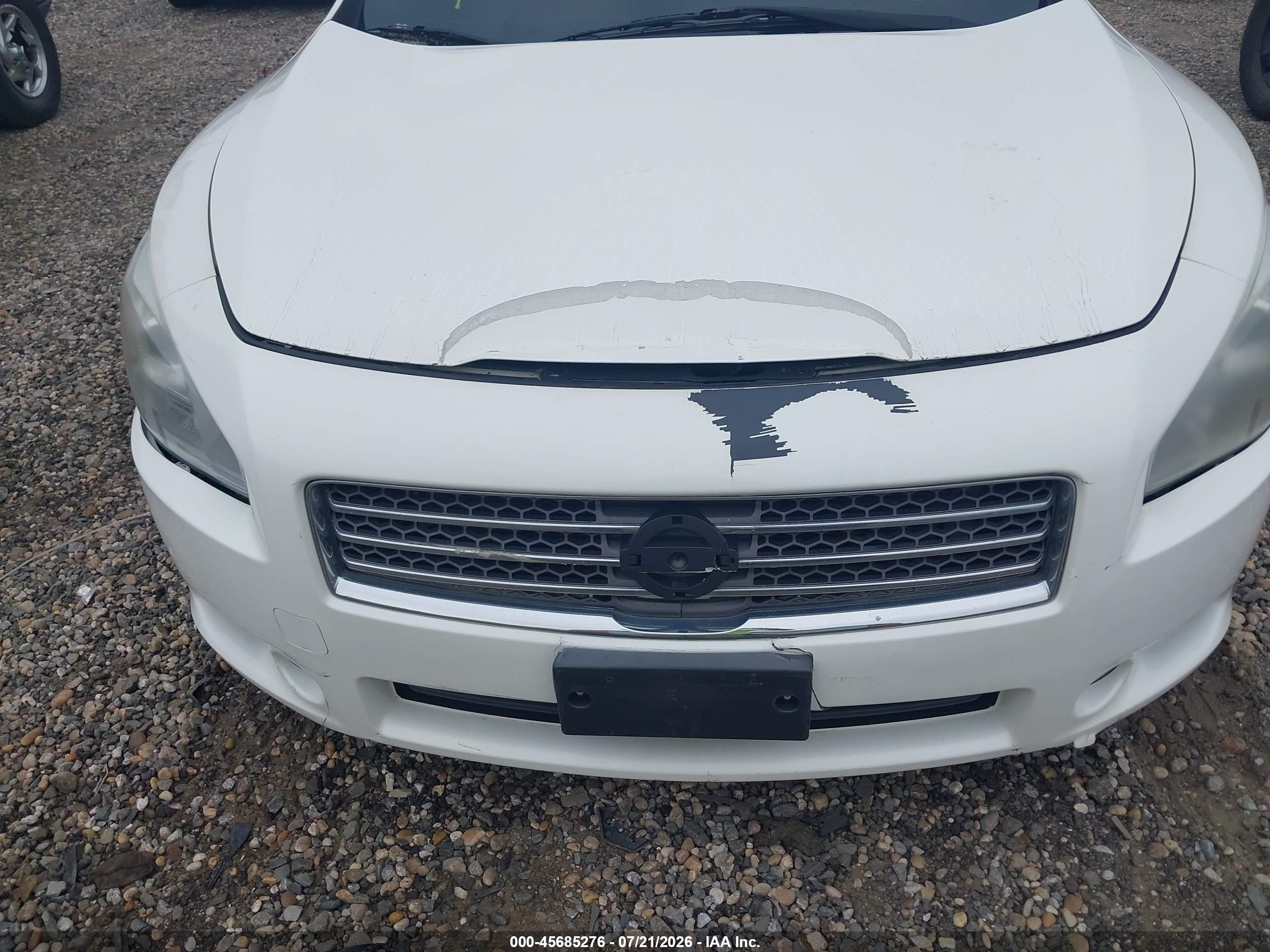 2009 Nissan Maxima 3.5 Sv White vin: 1N4AA51E99C860070