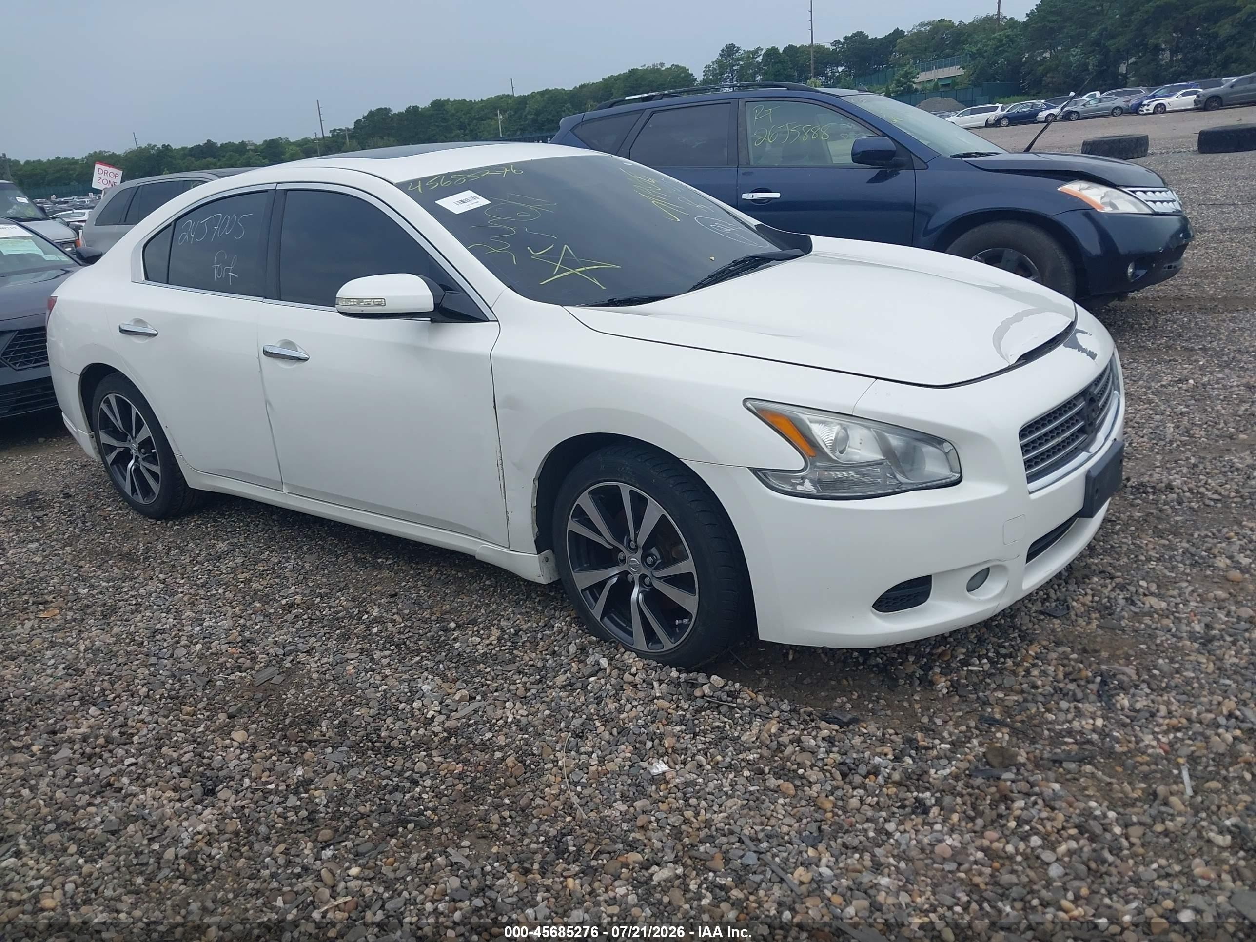 2009 Nissan Maxima 3.5 Sv White vin: 1N4AA51E99C860070