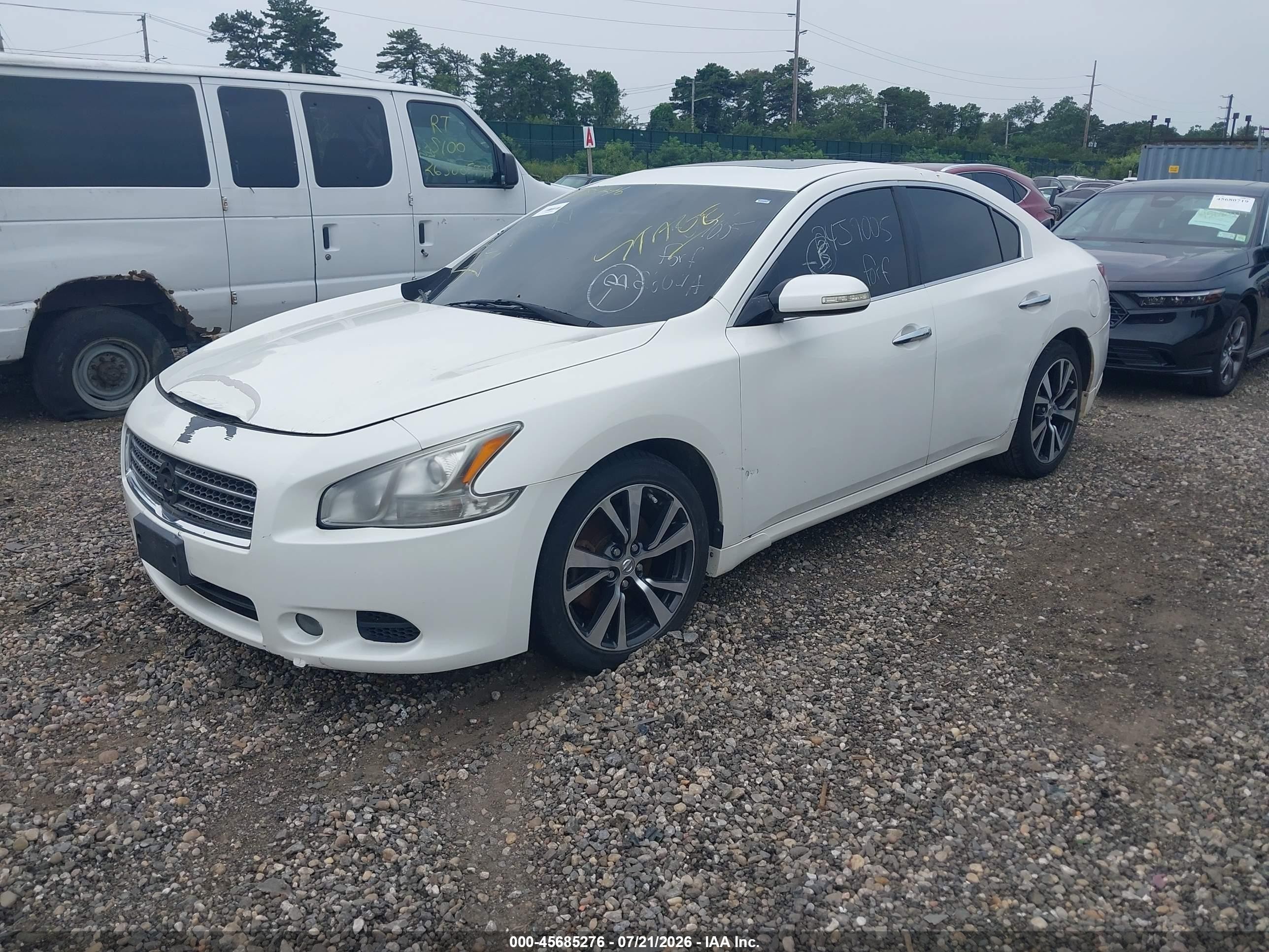 2009 Nissan Maxima 3.5 Sv White vin: 1N4AA51E99C860070