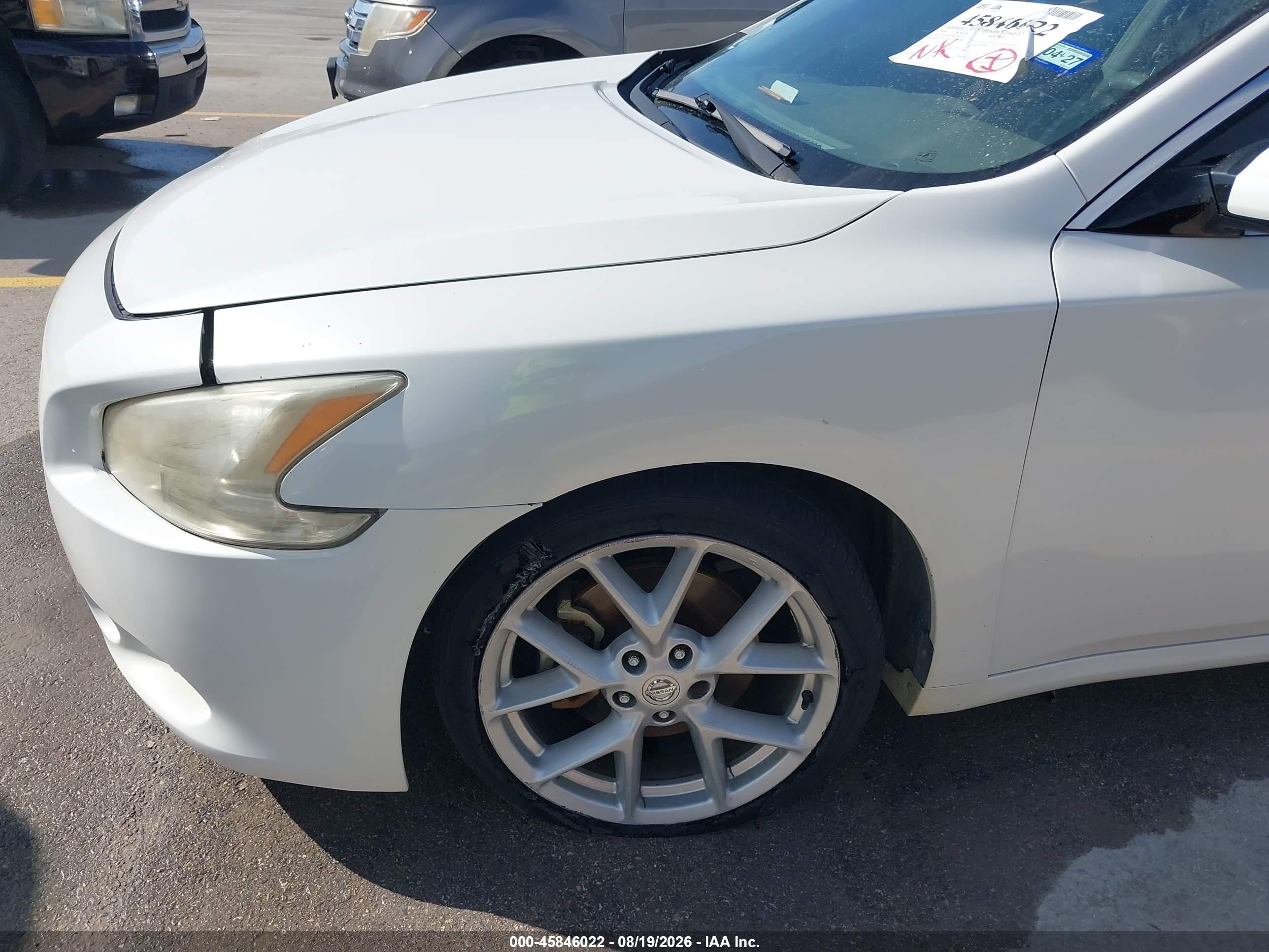 2009 Nissan Maxima 3.5 Sv White vin: 1N4AA51EX9C814733