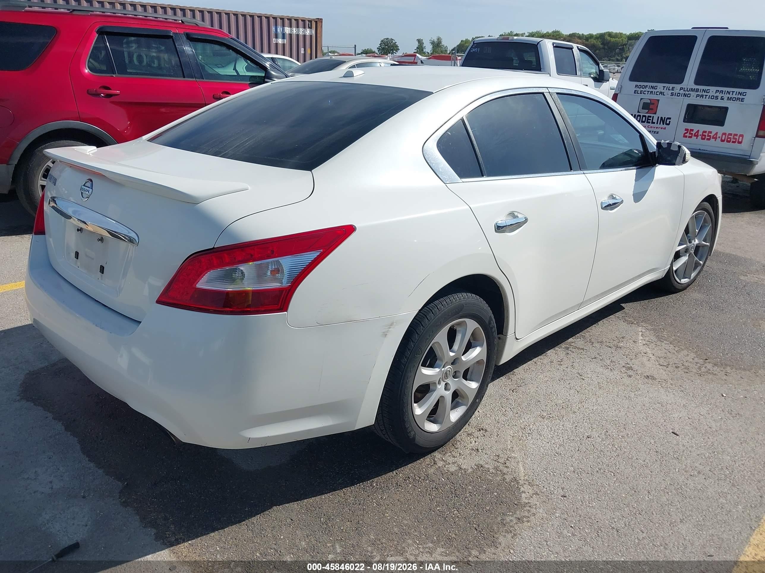 2009 Nissan Maxima 3.5 Sv White vin: 1N4AA51EX9C814733
