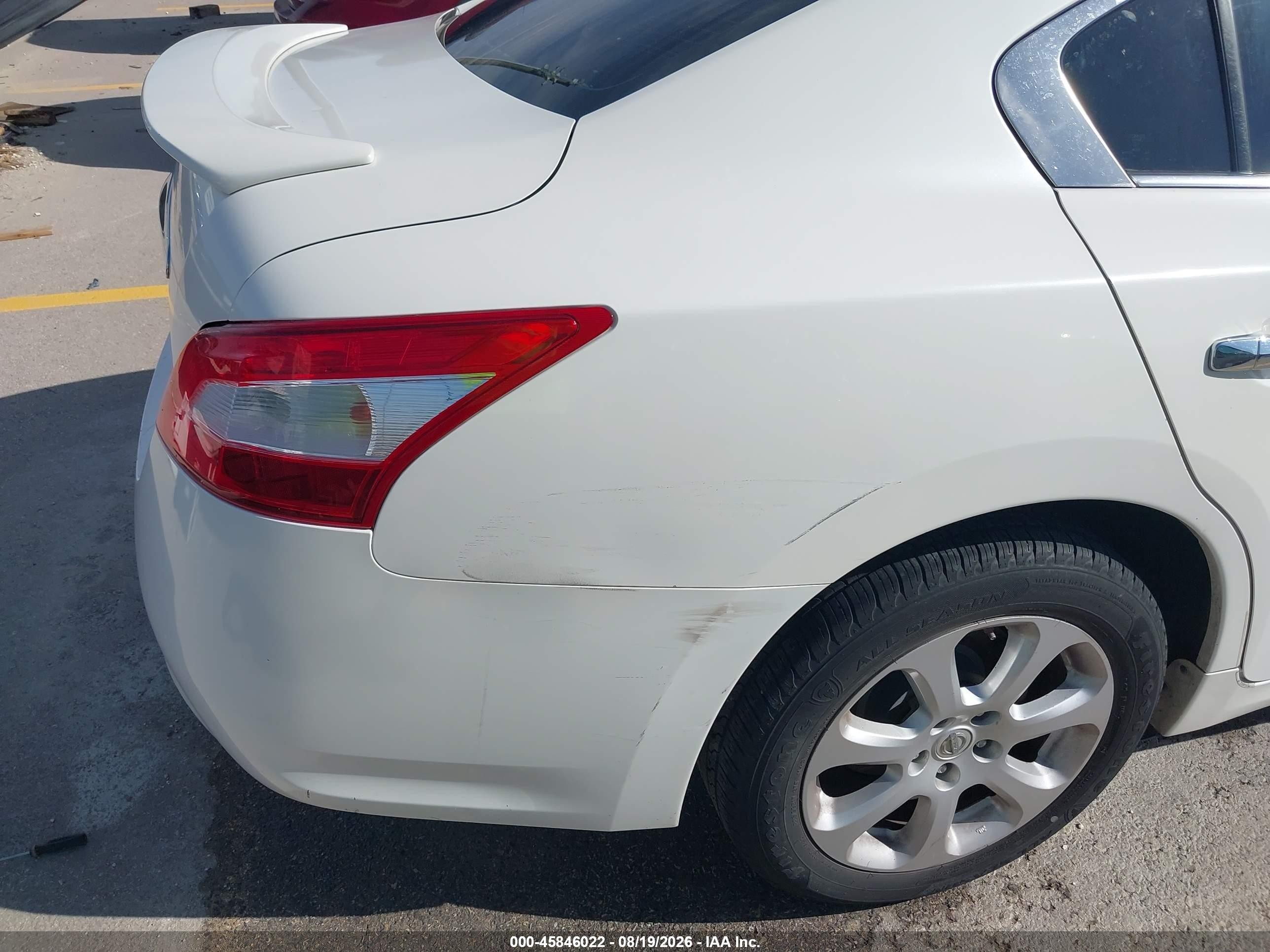 2009 Nissan Maxima 3.5 Sv White vin: 1N4AA51EX9C814733
