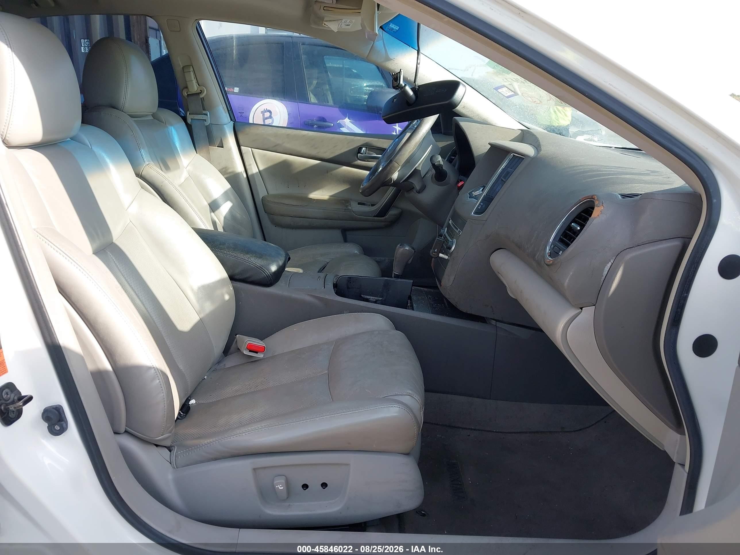 2009 Nissan Maxima 3.5 Sv White vin: 1N4AA51EX9C814733