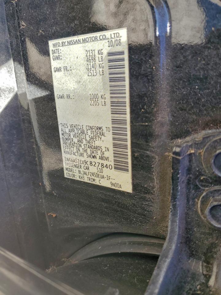 2009 Nissan Maxima 3.5 Black vin: 1N4AA51EX9C827840
