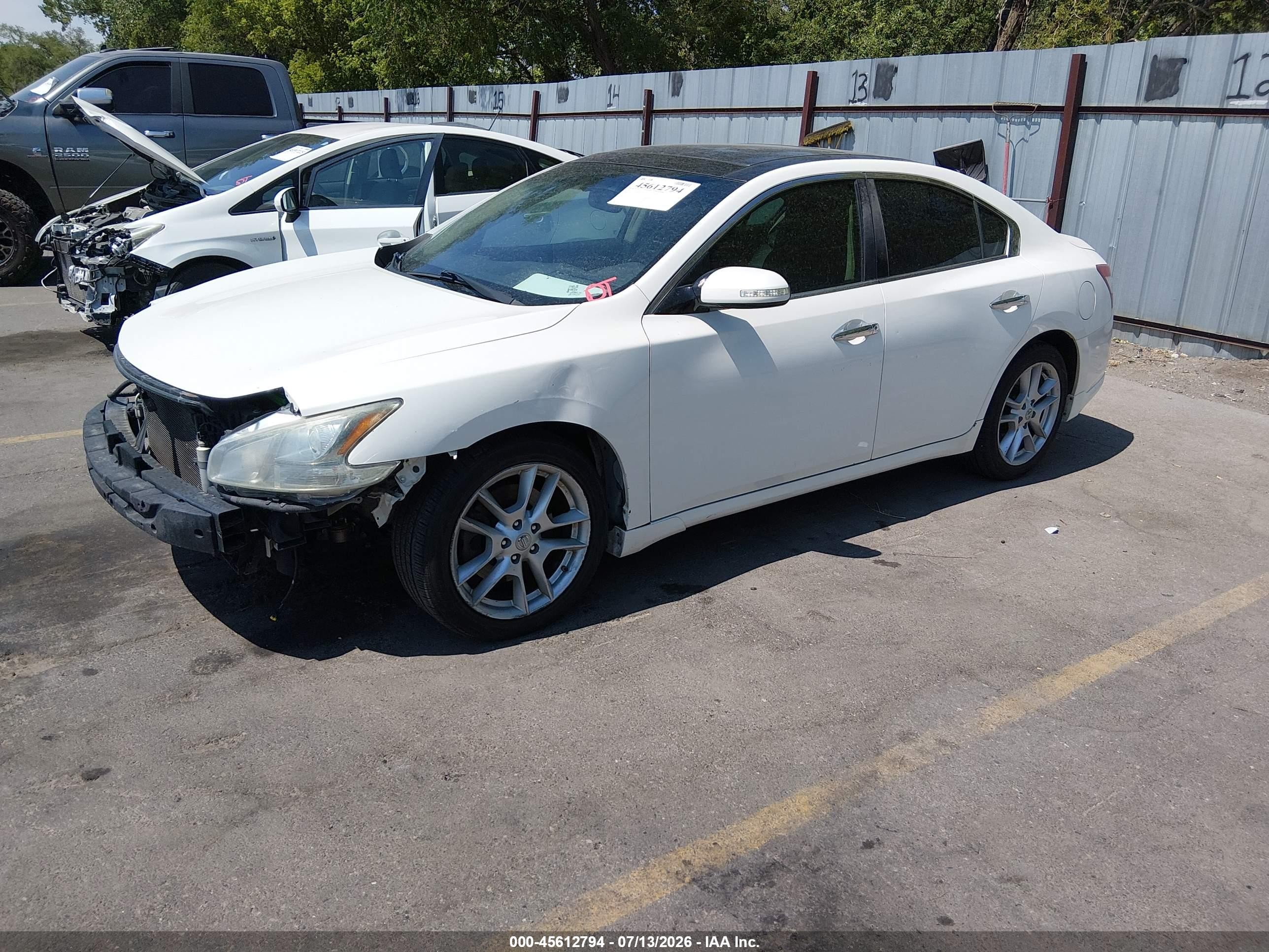 2009 Nissan Maxima 3.5 Sv White vin: 1N4AA51EX9C848820