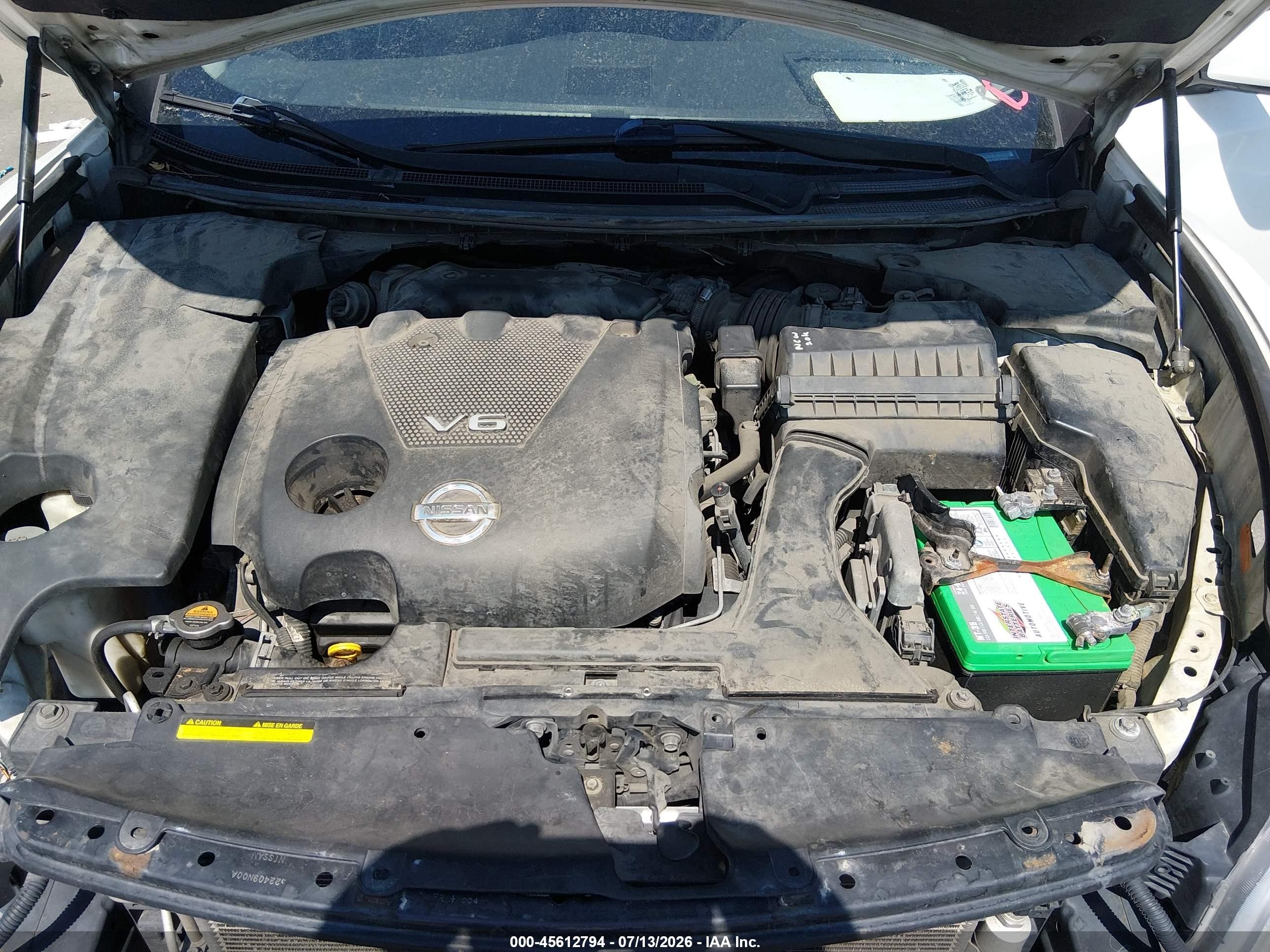 2009 Nissan Maxima 3.5 Sv White vin: 1N4AA51EX9C848820