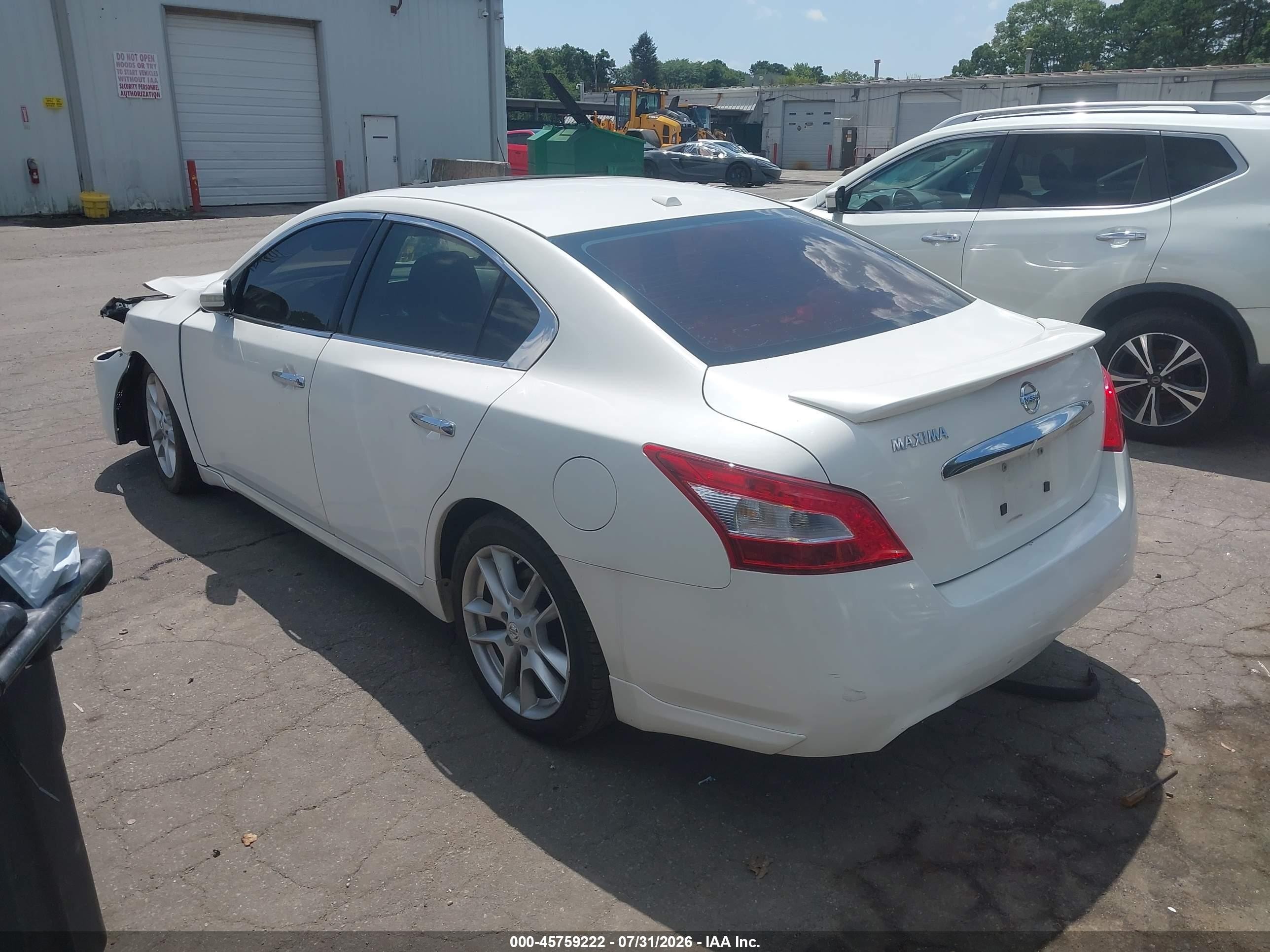 2010 Nissan Maxima 3.5 Sv White vin: 1N4AA5AP0AC819347