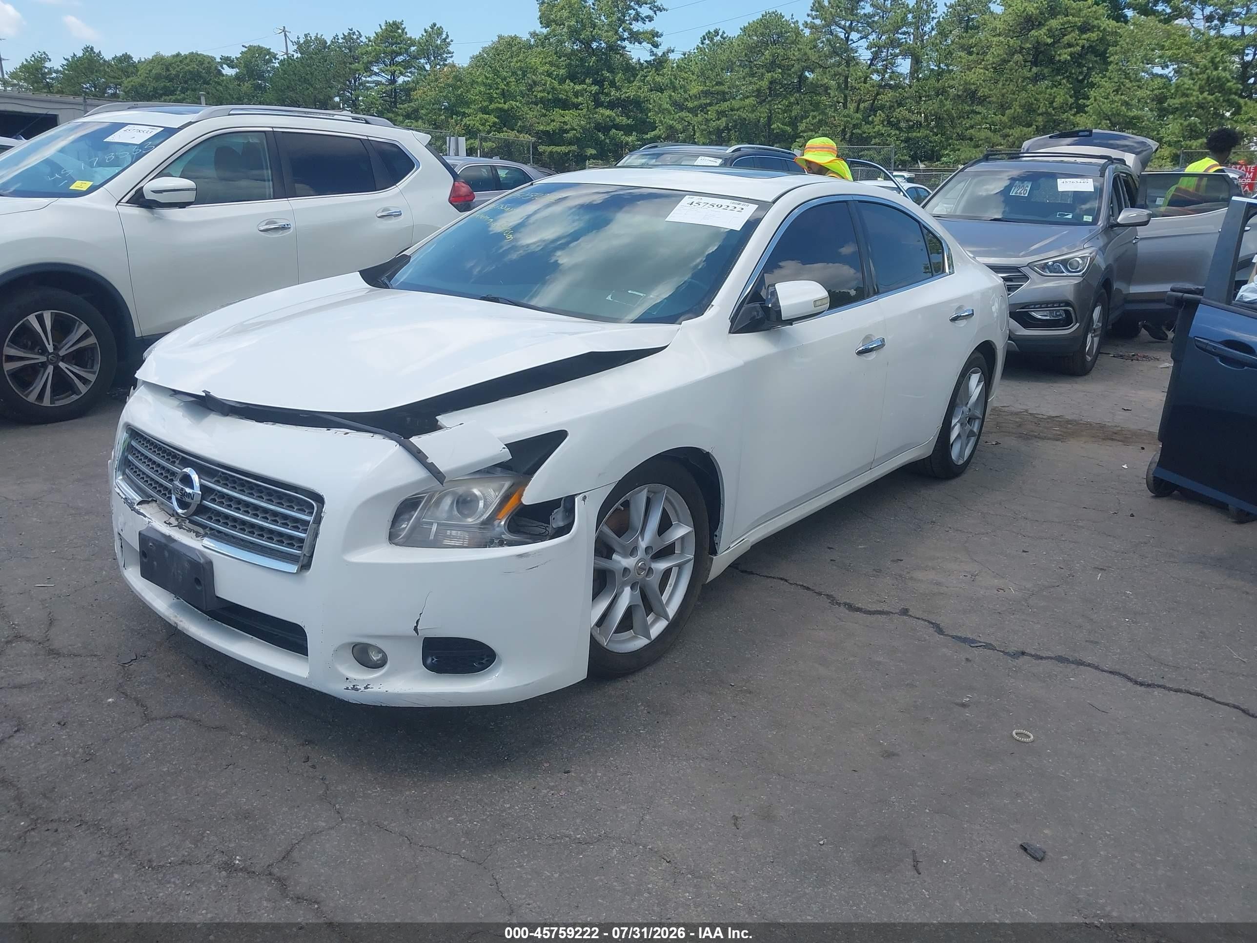 2010 Nissan Maxima 3.5 Sv White vin: 1N4AA5AP0AC819347