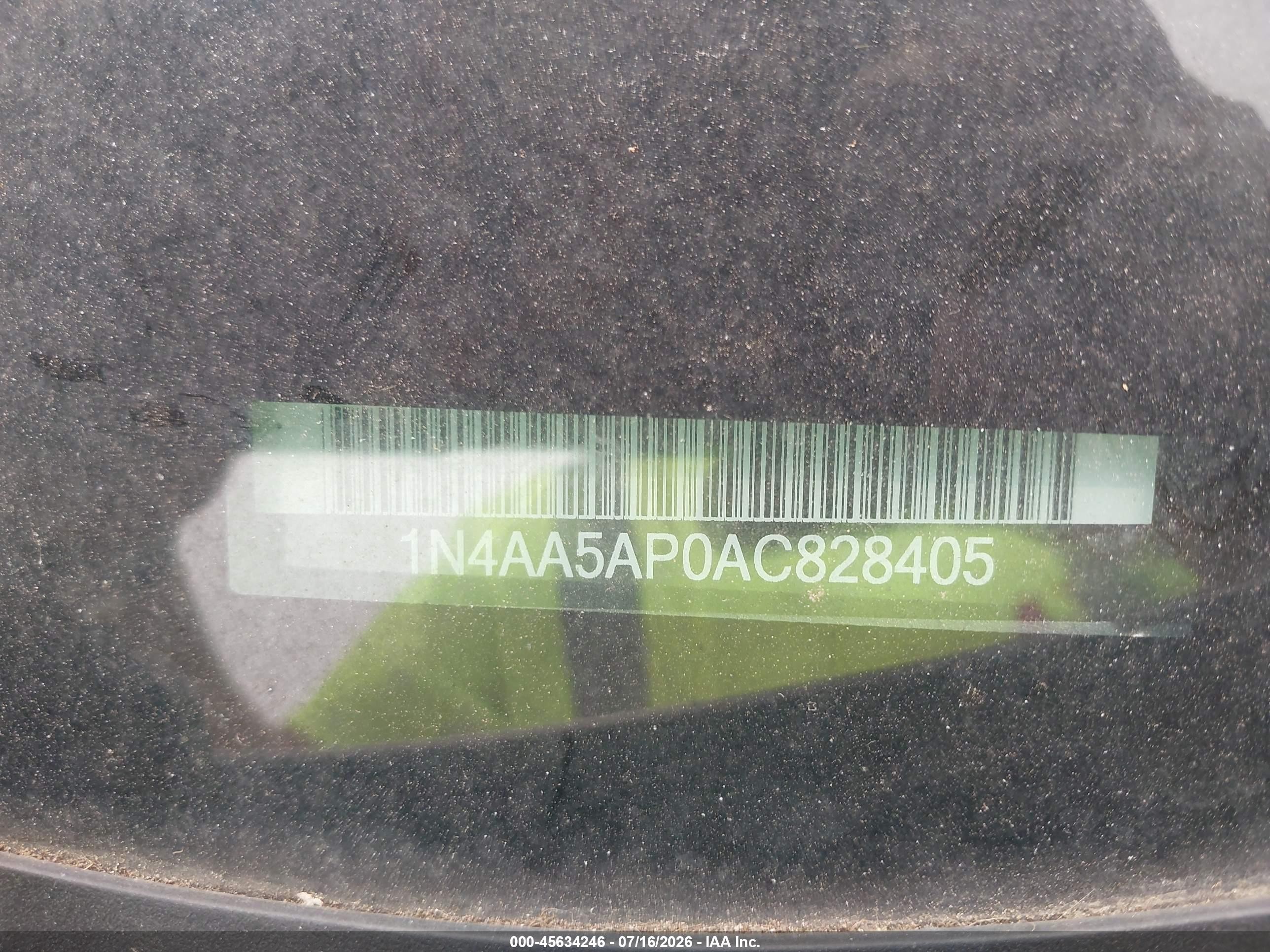 2010 Nissan Maxima 3.5 Sv Gray vin: 1N4AA5AP0AC828405